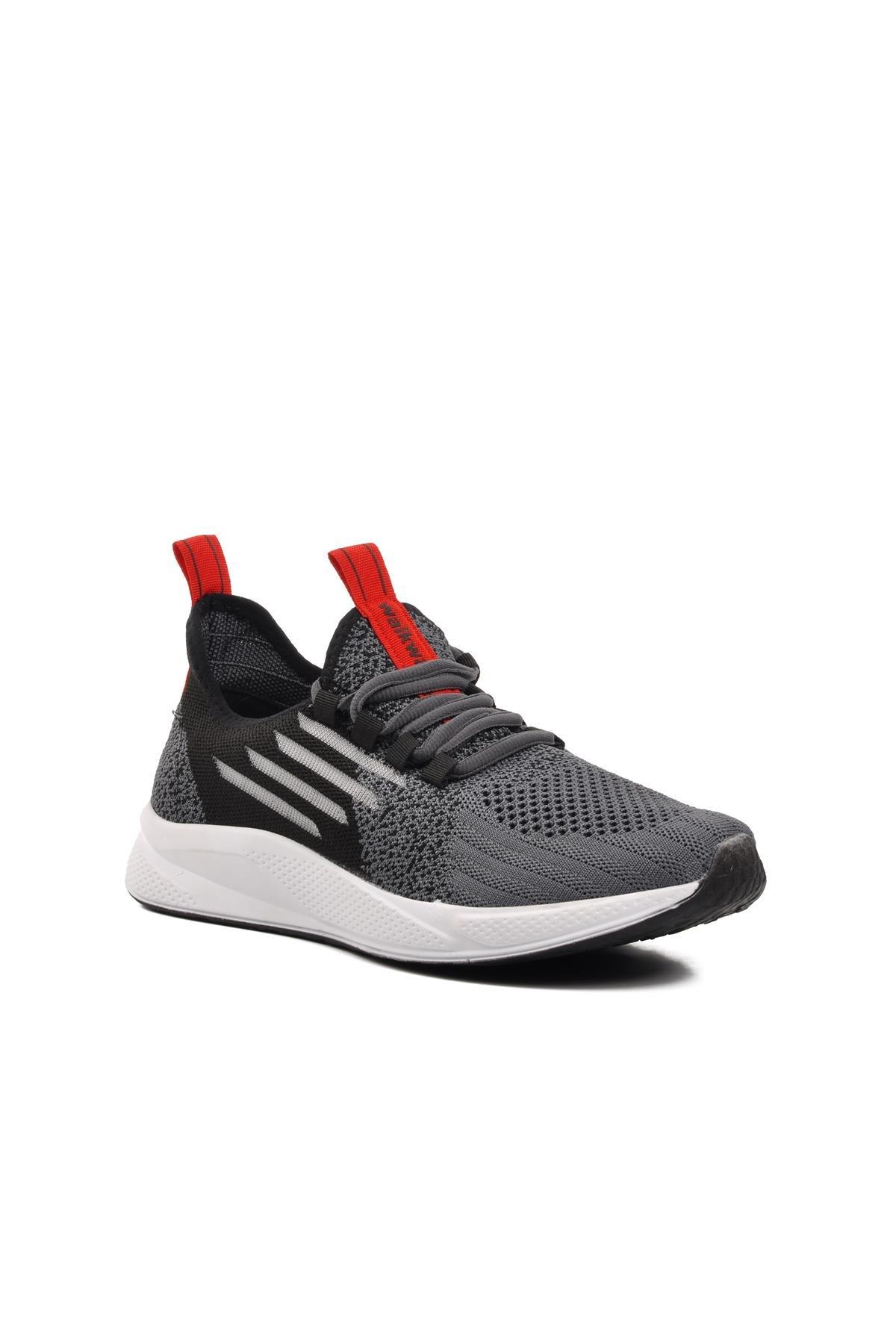 Ravello Fileli Füme-Siyah-Kırmızı Unisex Spor Ayakkabı - Görsel 2