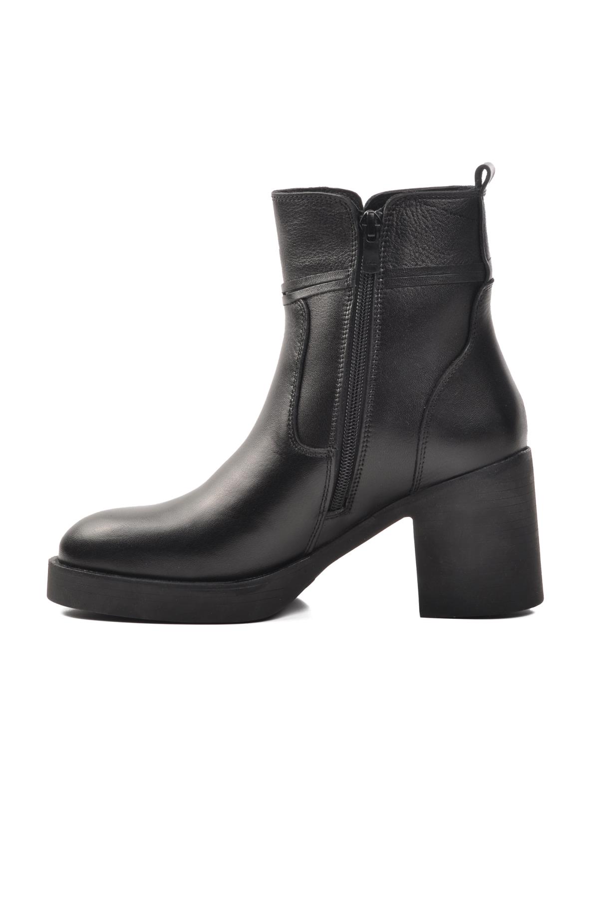 9895 Siyah İçi Polarlı Hakiki Deri Kadın Bot - Görsel 4