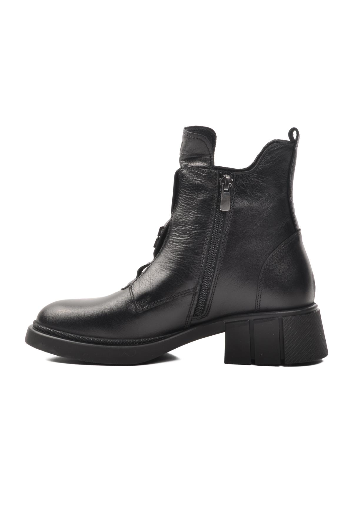 9906 Siyah İçi Polarlı Hakiki Deri Kadın Bot - Görsel 4
