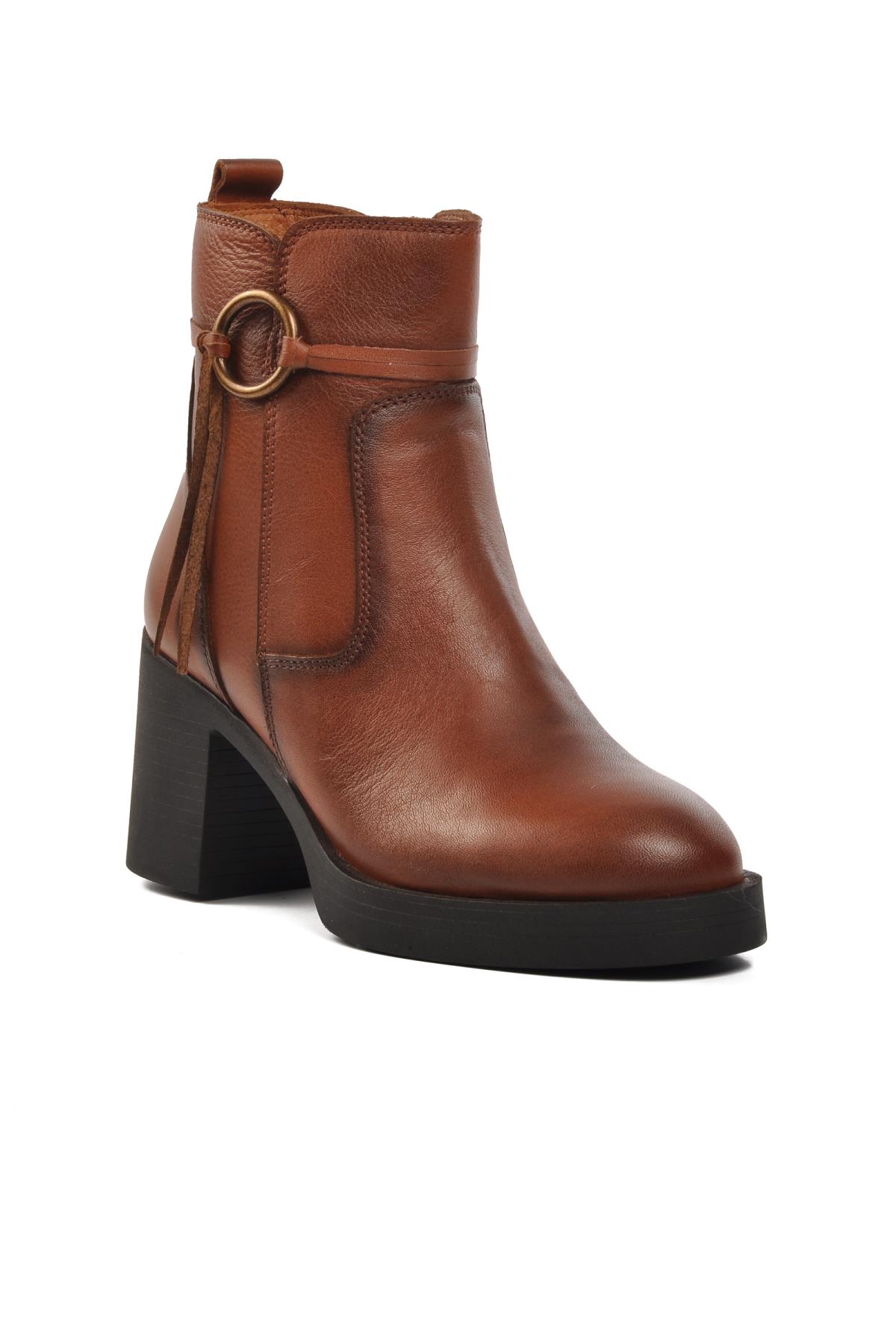 9895 Taba İçi Polarlı Hakiki Deri Kadın Bot - Görsel 2