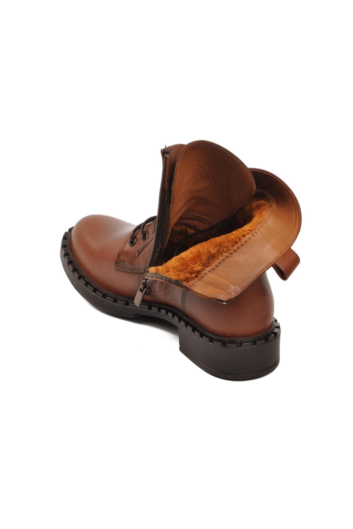 8495 Taba İçi Kürklü Hakiki Deri Kadın Bot - Görsel 5