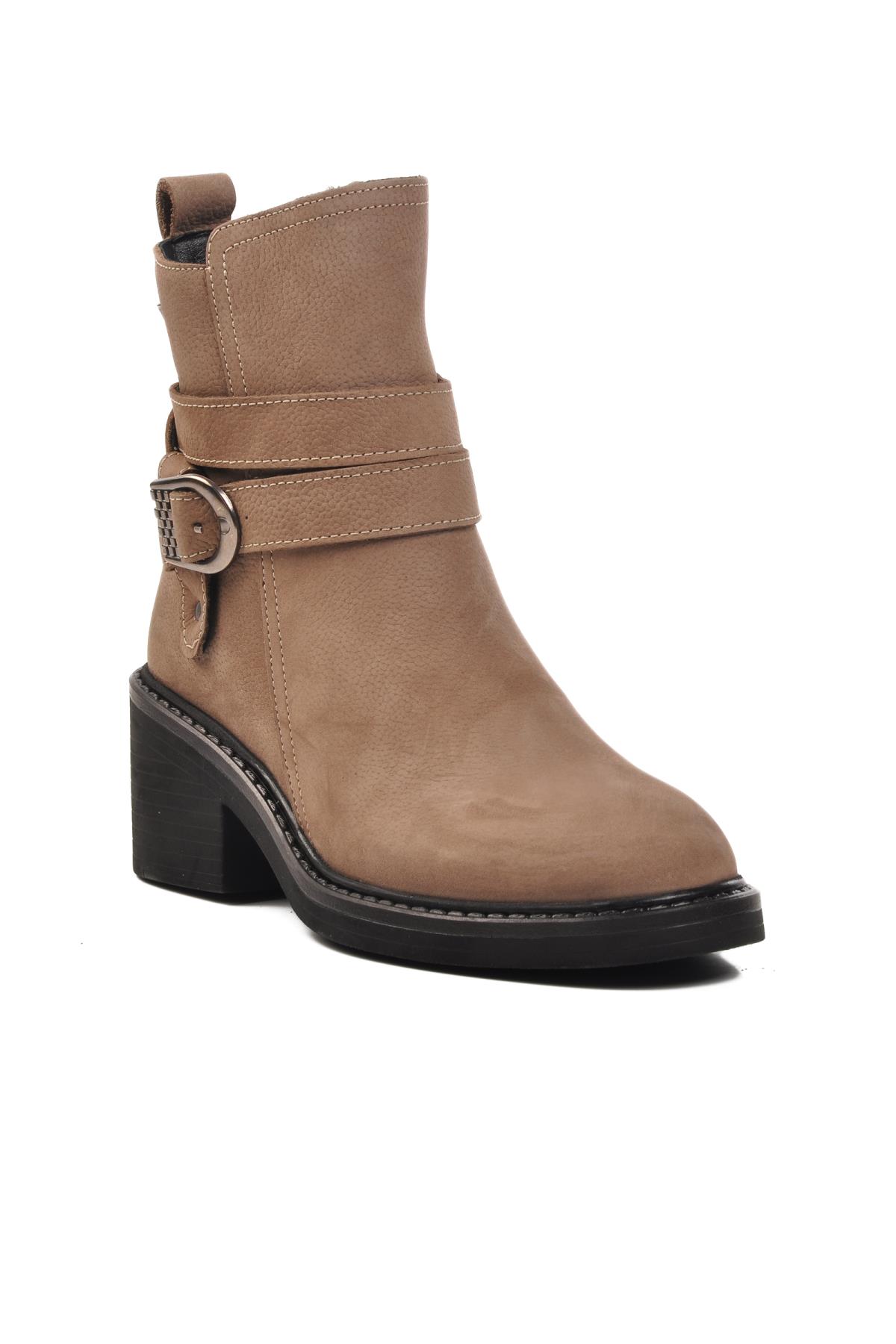 9874 Vizon İçi Polarlı Hakiki Deri Kadın Bot - Görsel 2