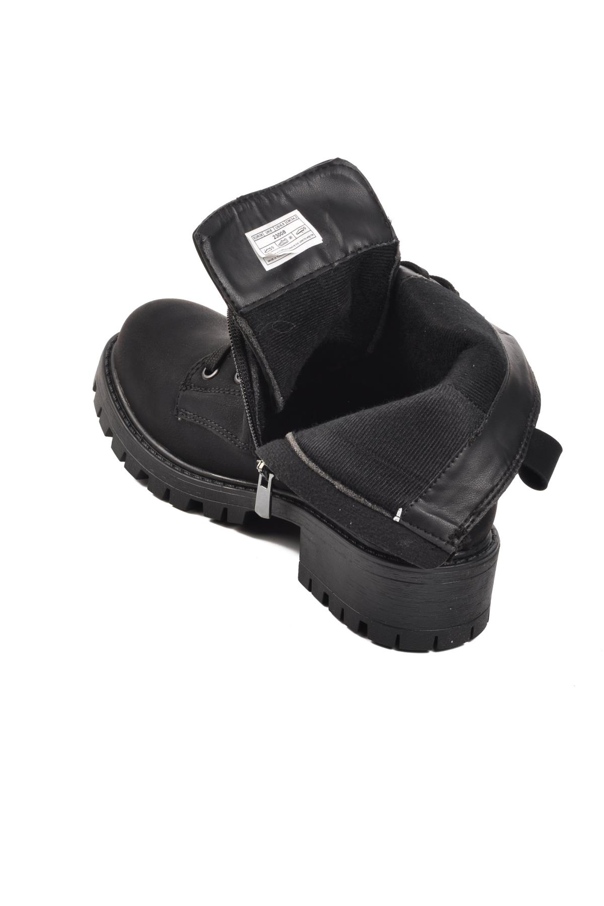 23008 Siyah-Zümrüt İçi Polarlı Kadın Bot - Görsel 5