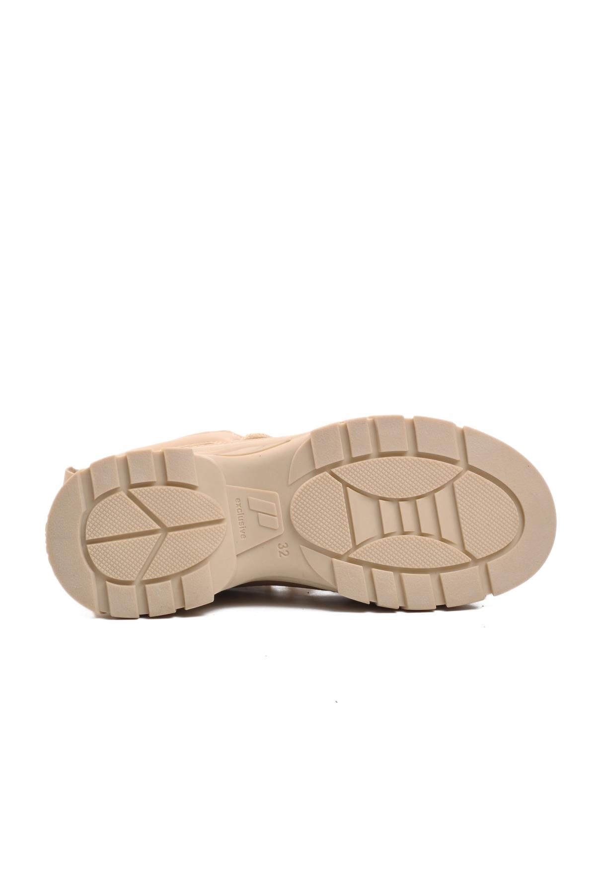 24042-F Bej İçi Polarlı Çocuk Bot - Görsel 6