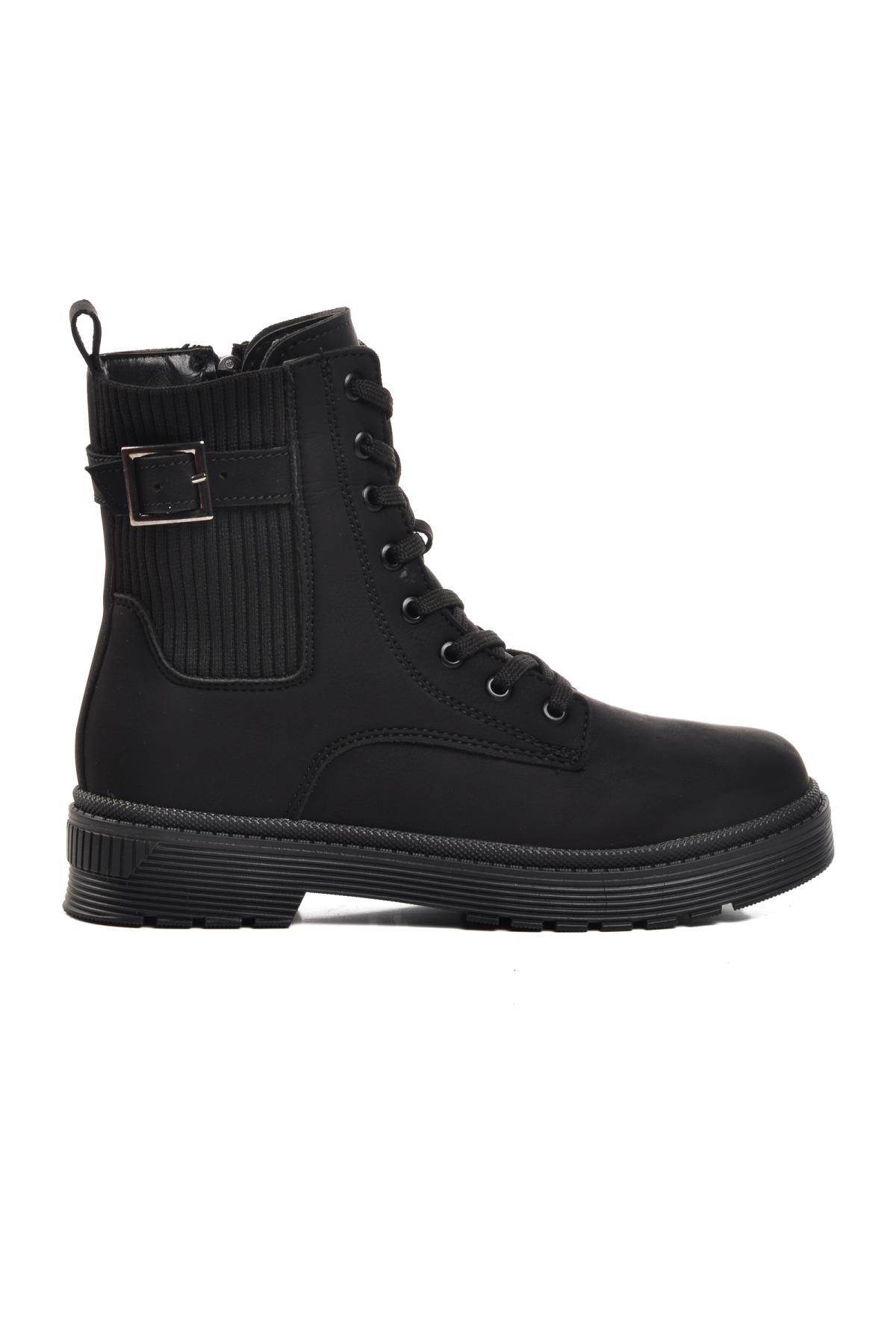 24030 Siyah-Zümrüt İçi Polarlı Kadın Bot - Görsel 3