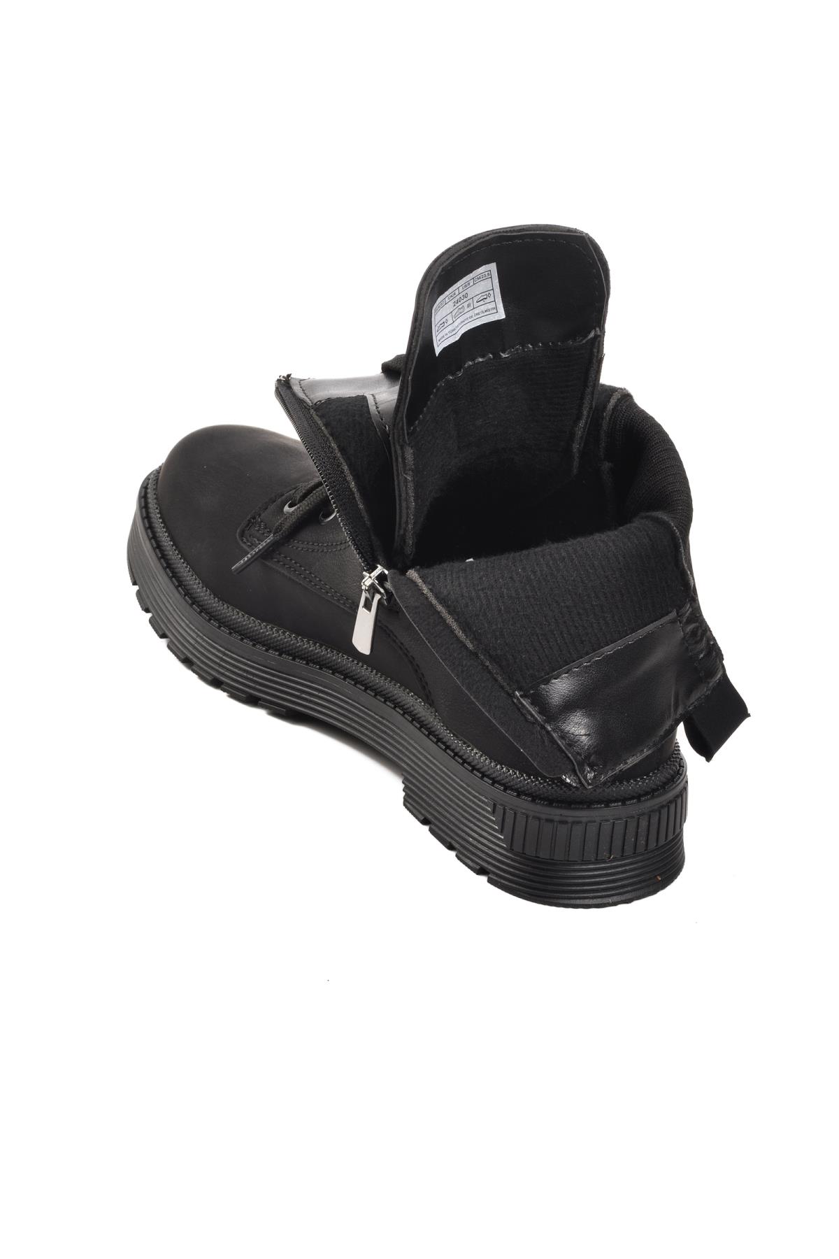 24030 Siyah-Zümrüt İçi Polarlı Kadın Bot - Görsel 5