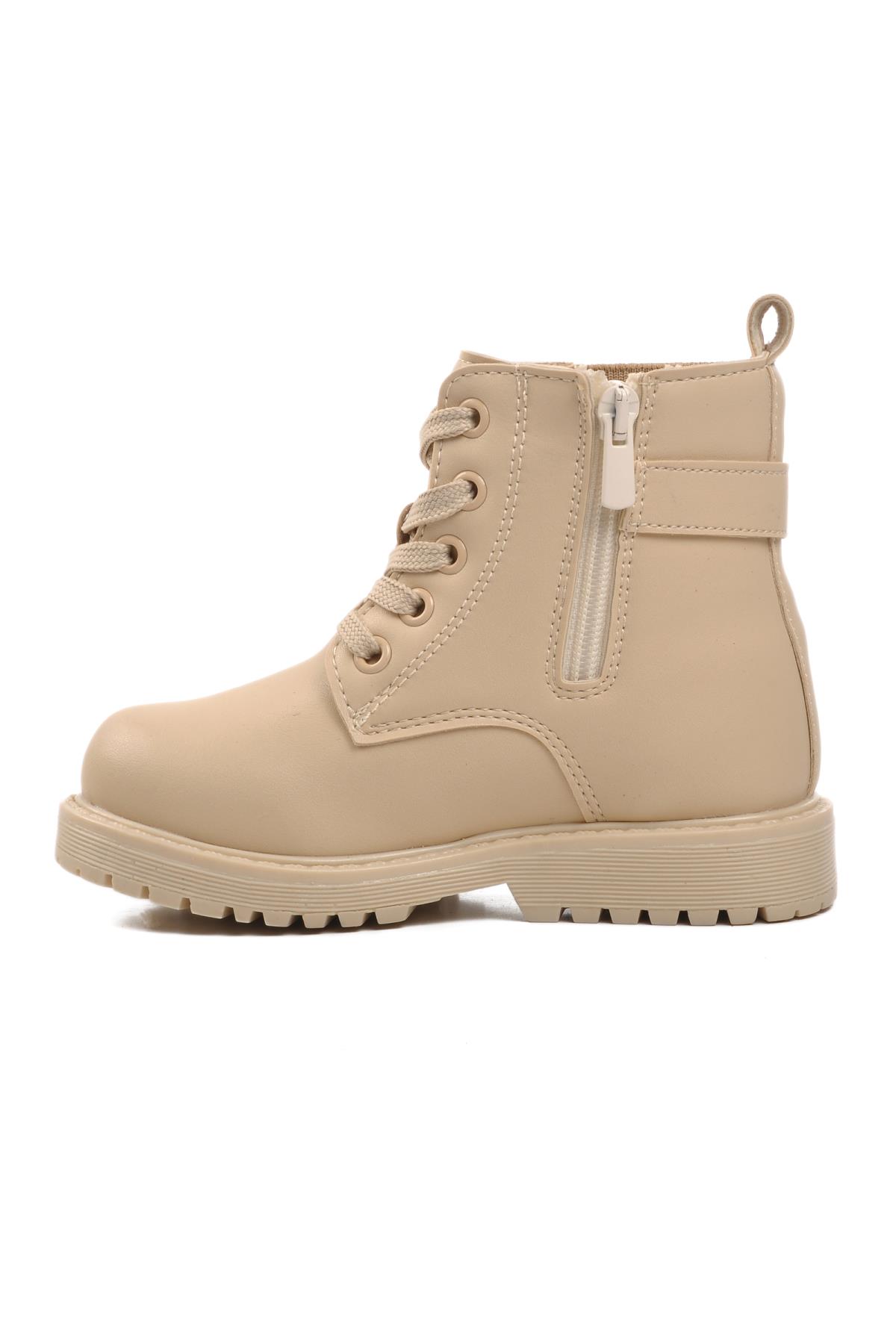 24030-P Bej İçi Polarlı Çocuk Bot - Görsel 4