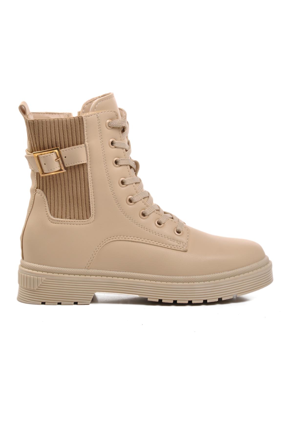 24030 Bej İçi Polarlı Kadın Bot - Görsel 3