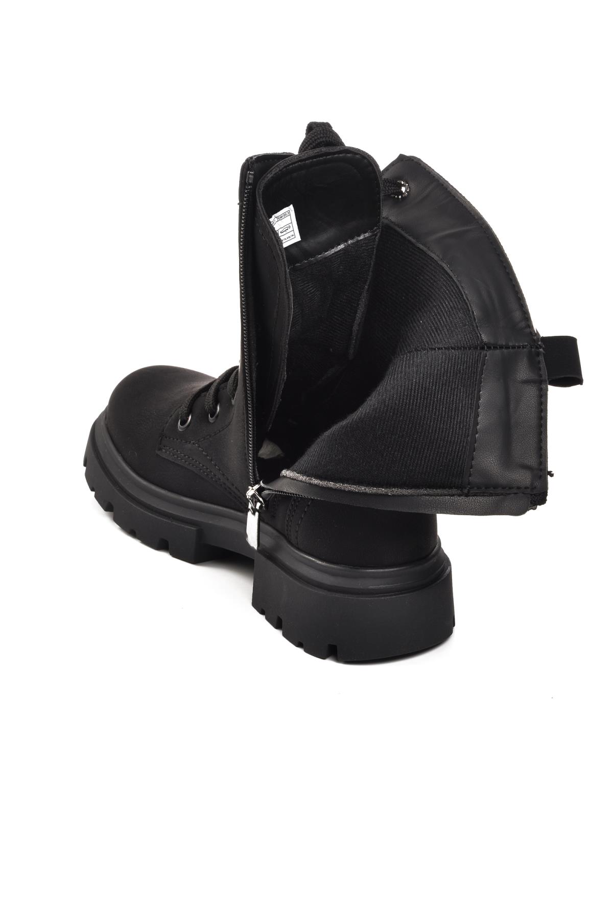 24028-F Siyah-Zümrüt Geniş Kalıp İçi Polarlı Çocuk Bot - Görsel 5