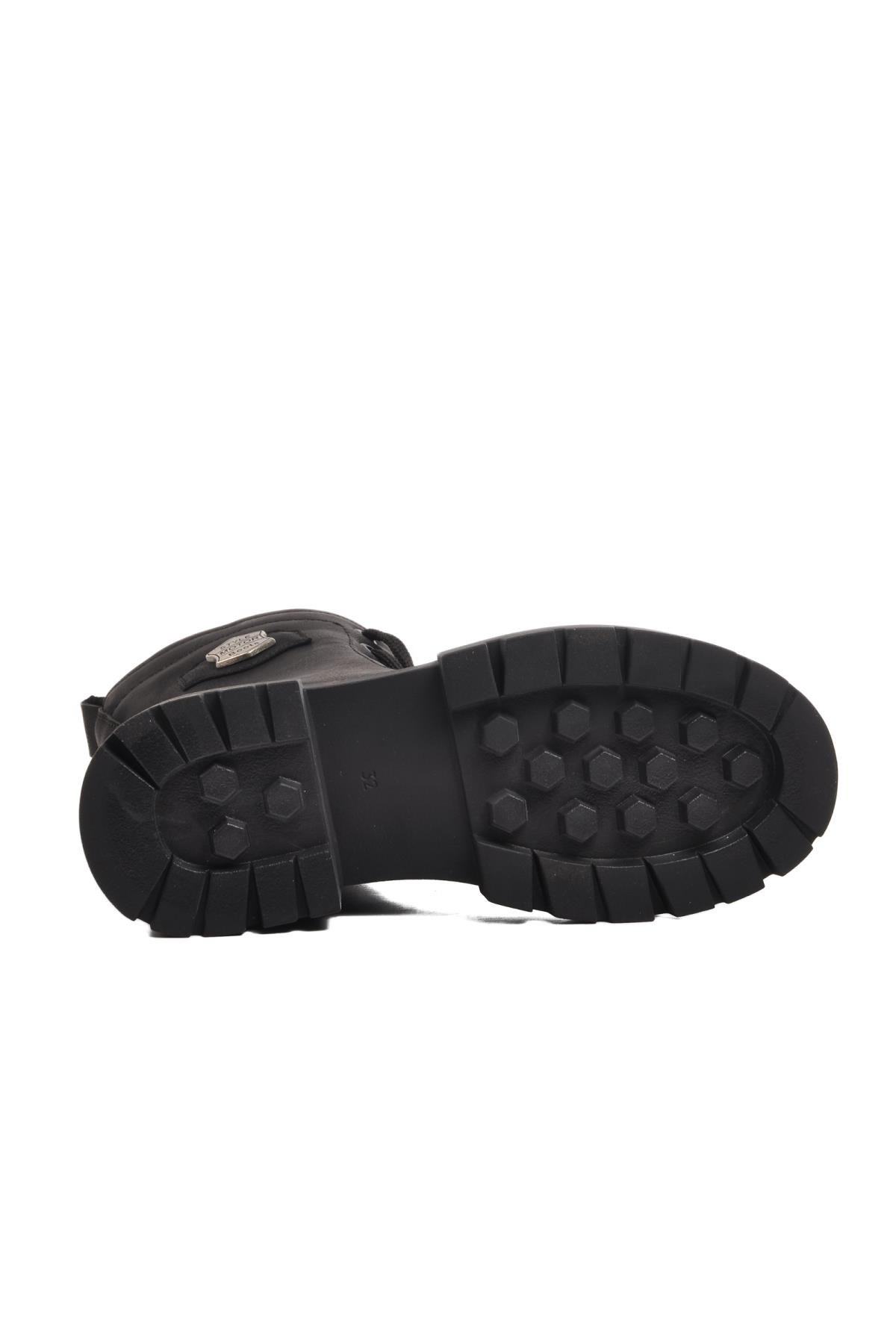 24028-F Siyah-Zümrüt Geniş Kalıp İçi Polarlı Çocuk Bot - Görsel 6