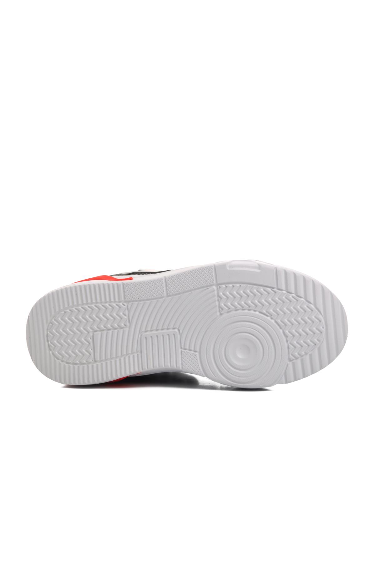 1726-F Siyah-Beyaz-Kırmızı Unisex Çocuk Bilek Boy Sneaker - Görsel 6