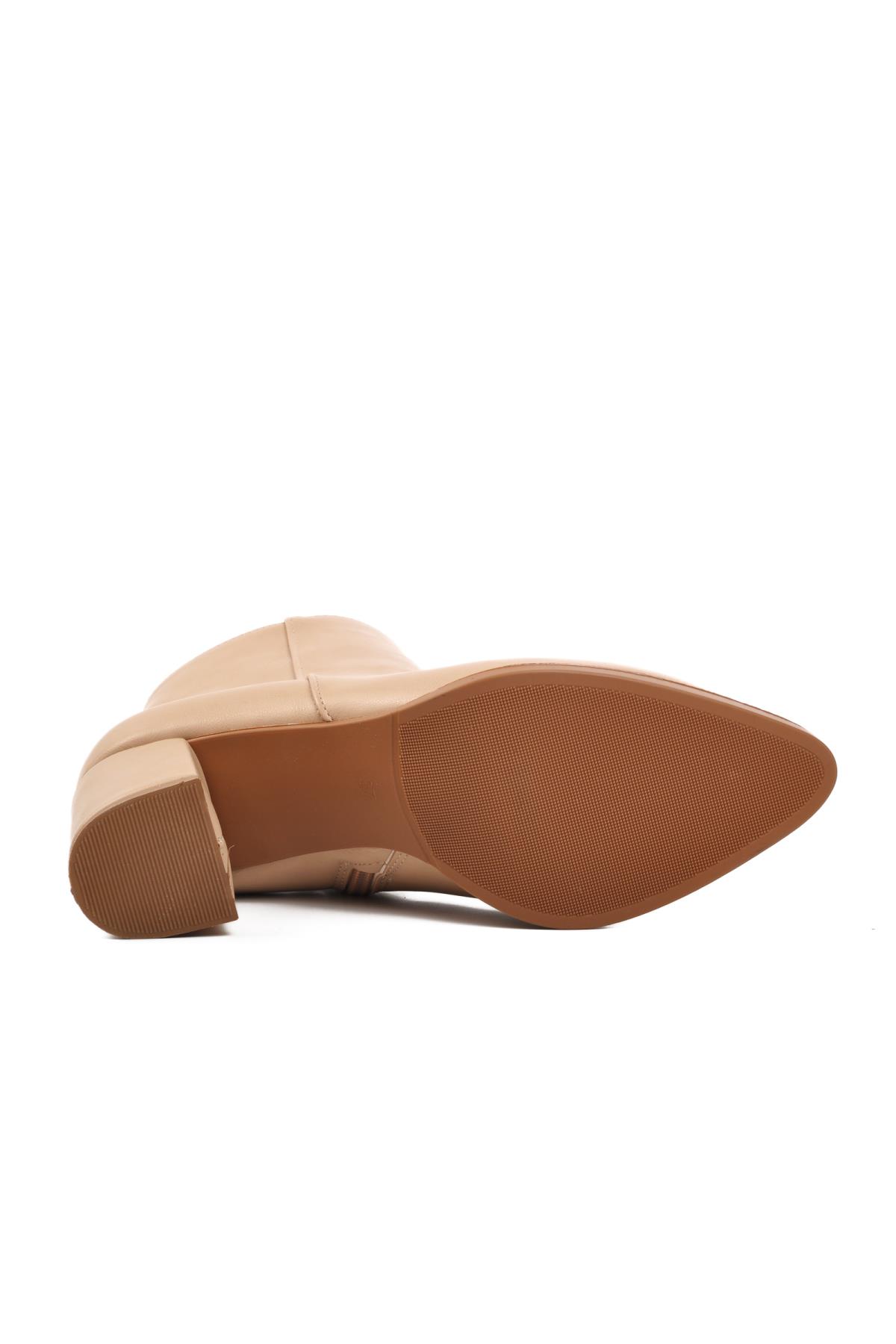 343112 Bej Cilt İçi Polarlı Kadın Bot - Görsel 6