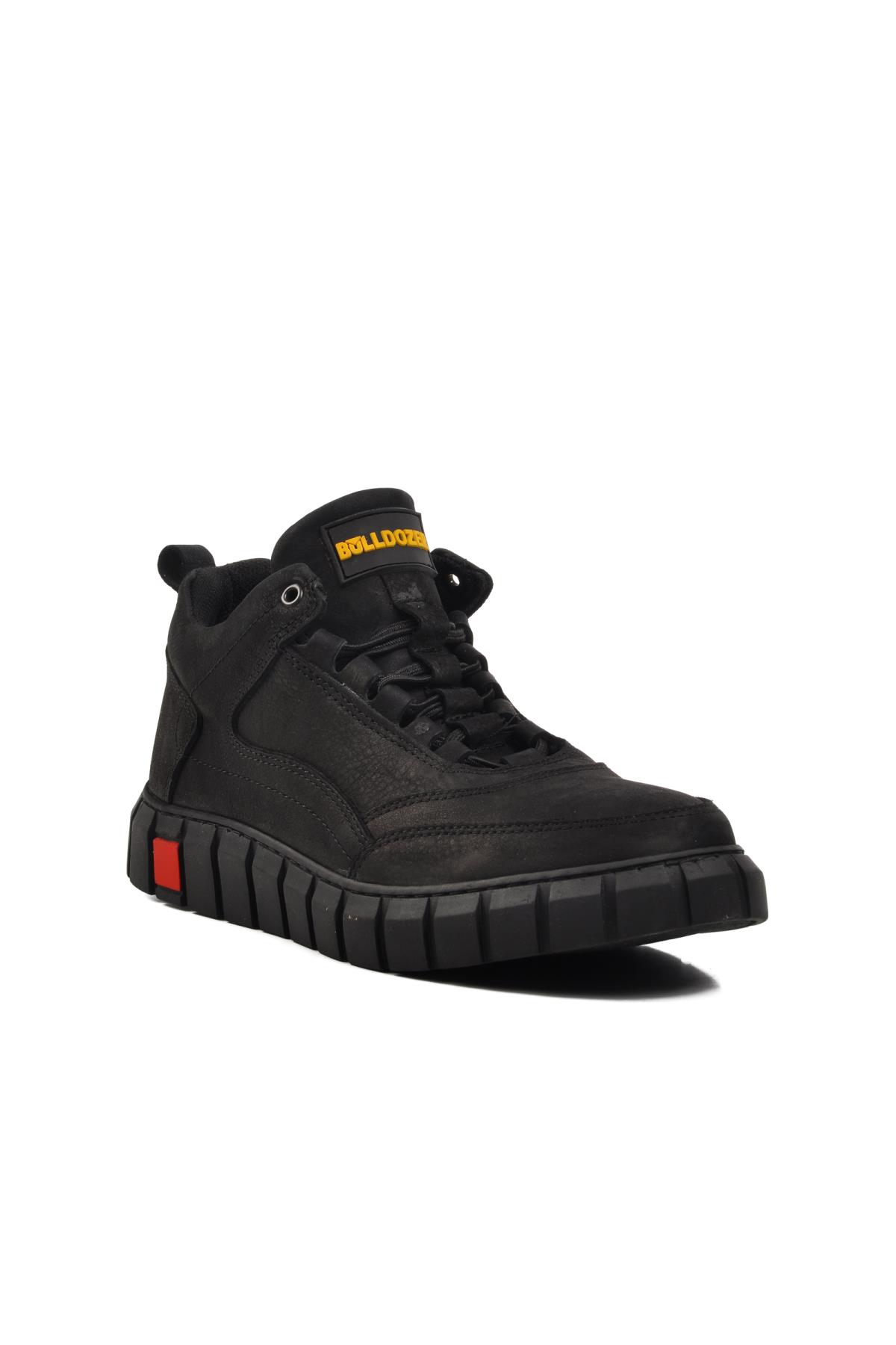 240015 Siyah Nubuk Hakiki Deri Erkek Bot - Görsel 2