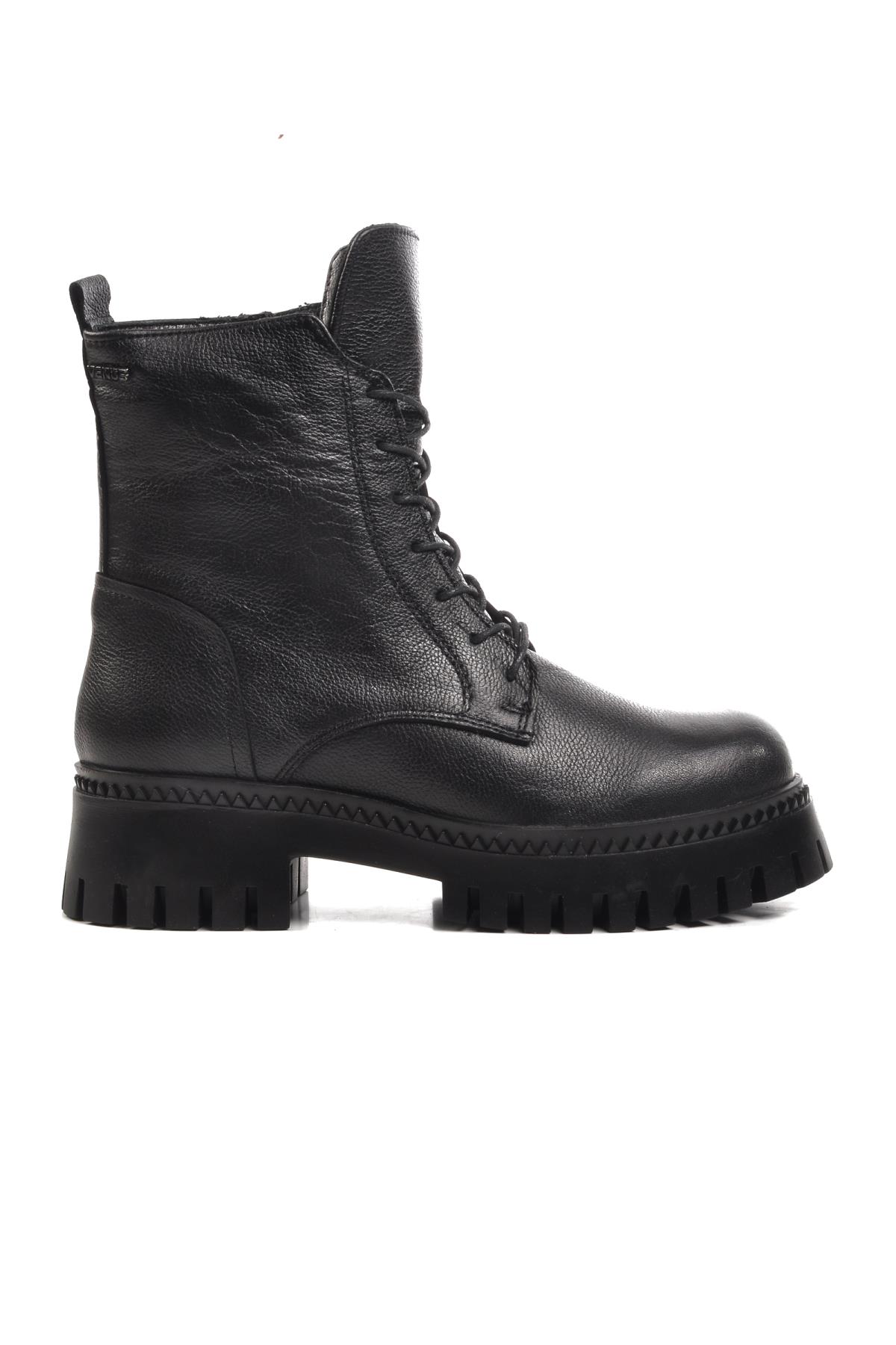 2251811K Siyah Hakiki Deri İçi Polarlı Kadın Bot - Görsel 3