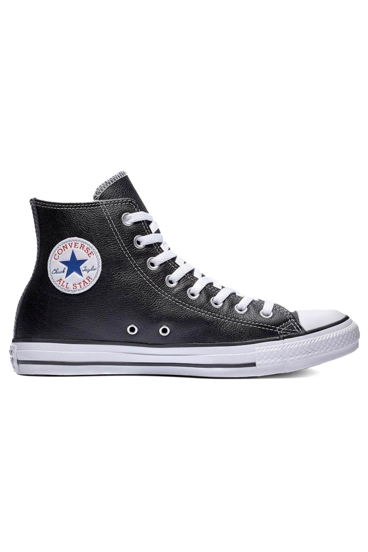 132169 ChuckTaylor AllStar Leather Siyah Unisex Ayakkabı - Görsel 5