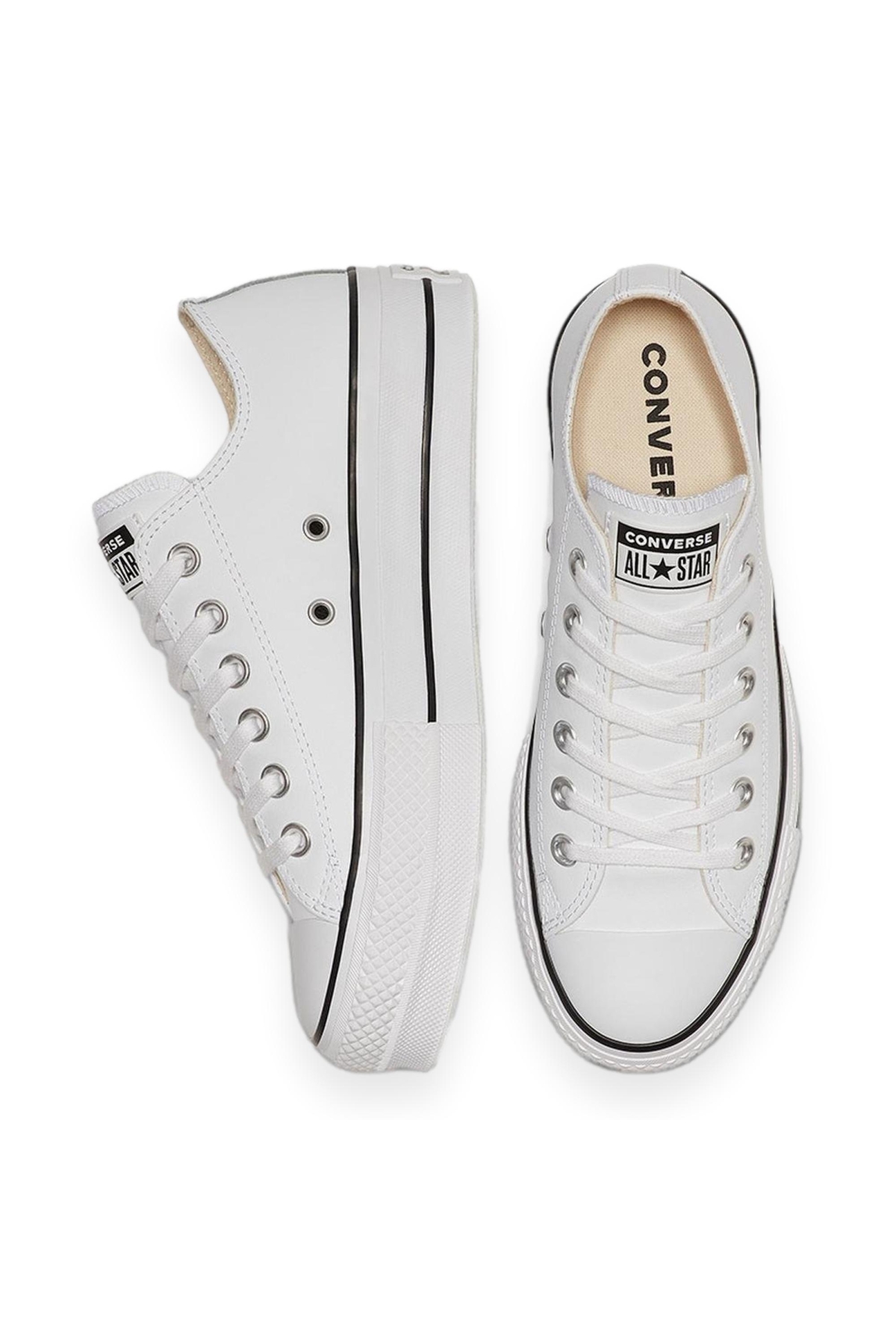 561680 Chucktaylor All Star Plat Beyaz Unisex Ayakkabı - Görsel 4