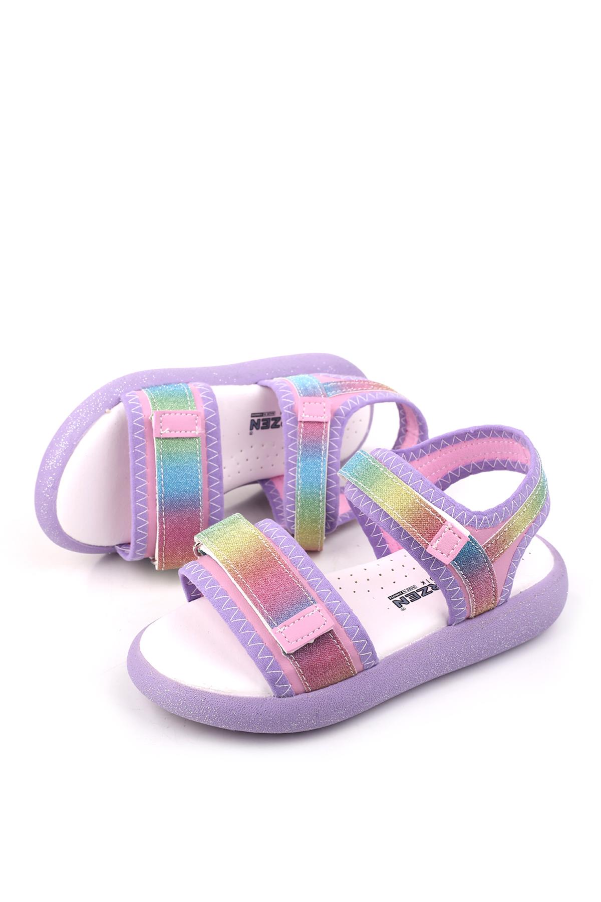 Arzn 4830 Kız Çocuk Ortopedik Rahat Taban Sandalet - Görsel 4