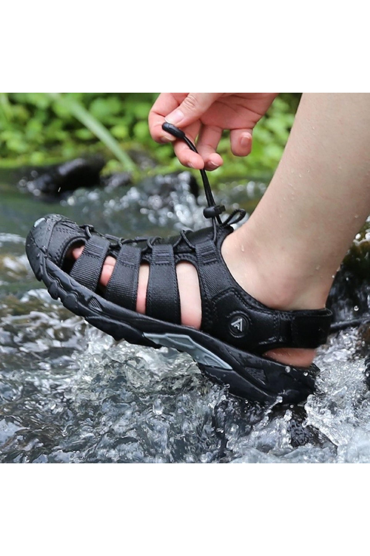 710445A 152-19285 Outdoor Siyah Erkek Sandalet - Görsel 4