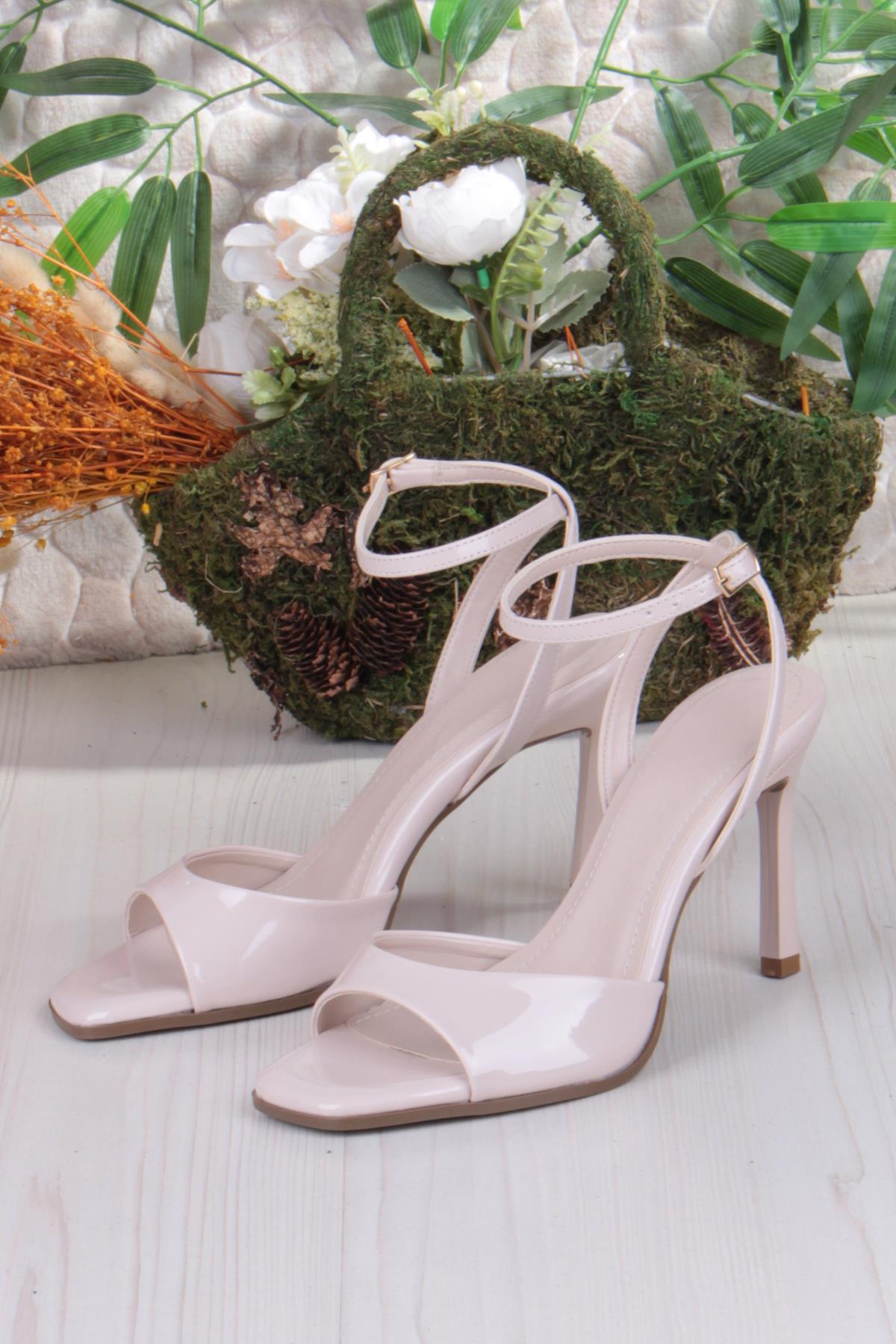 018-101 Fls Rugan Bilekten Bağlı Tek Bant Topuklu Ayakkabı - Görsel 7