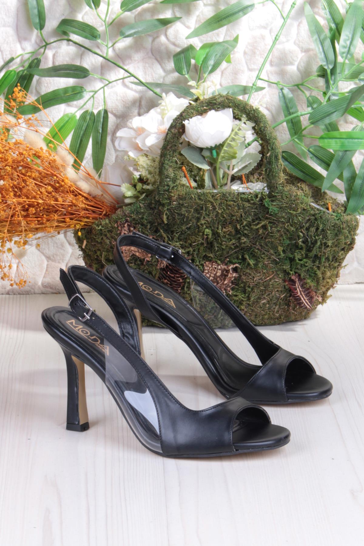 1428 Arena Cilt Şık Zarif Tek Bant İnçe Topuklu Kadın Ayakkabı - Görsel 6