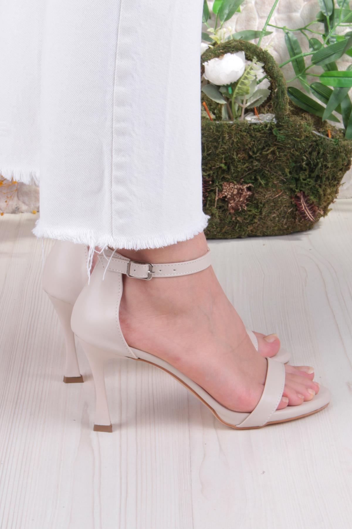 1100 Arena Cilt Şık Zarif Tek Bant İnçe Topuklu Kadın Ayakkabı - Görsel 5