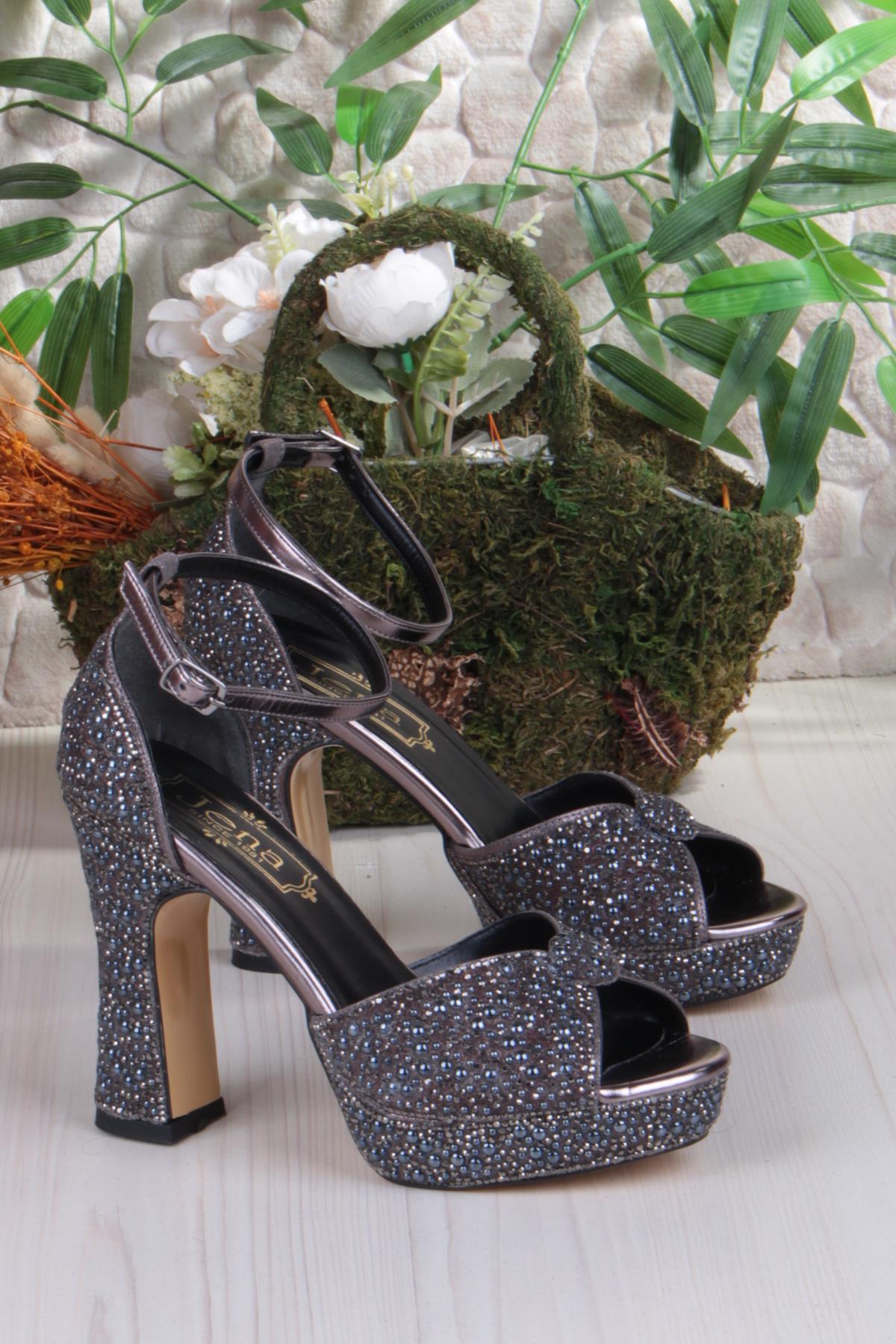 2339 Jena Platform Taban Yüksek Topuklu Özel Tasarım Kadın Ayakkabı - Görsel 6