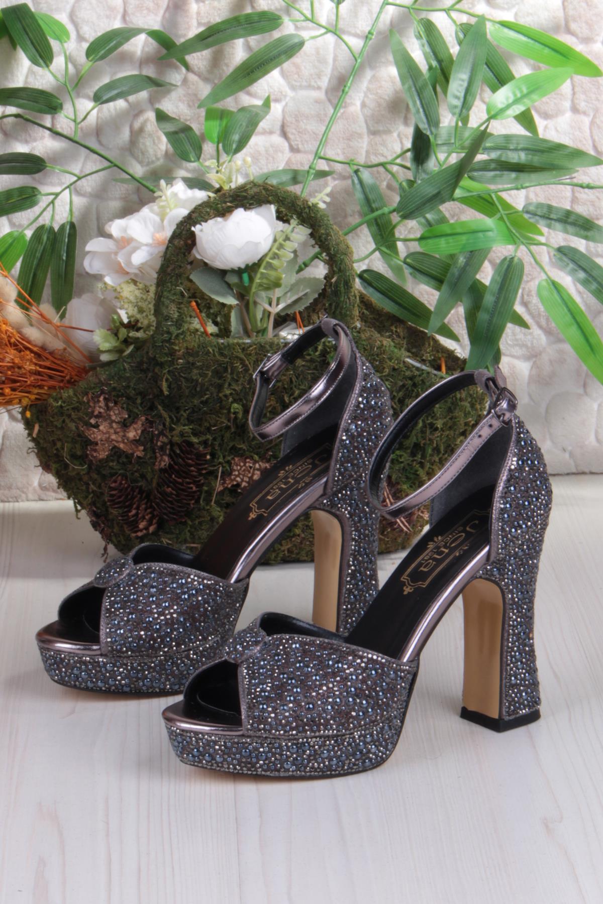 2339 Jena Platform Taban Yüksek Topuklu Özel Tasarım Kadın Ayakkabı - Görsel 7