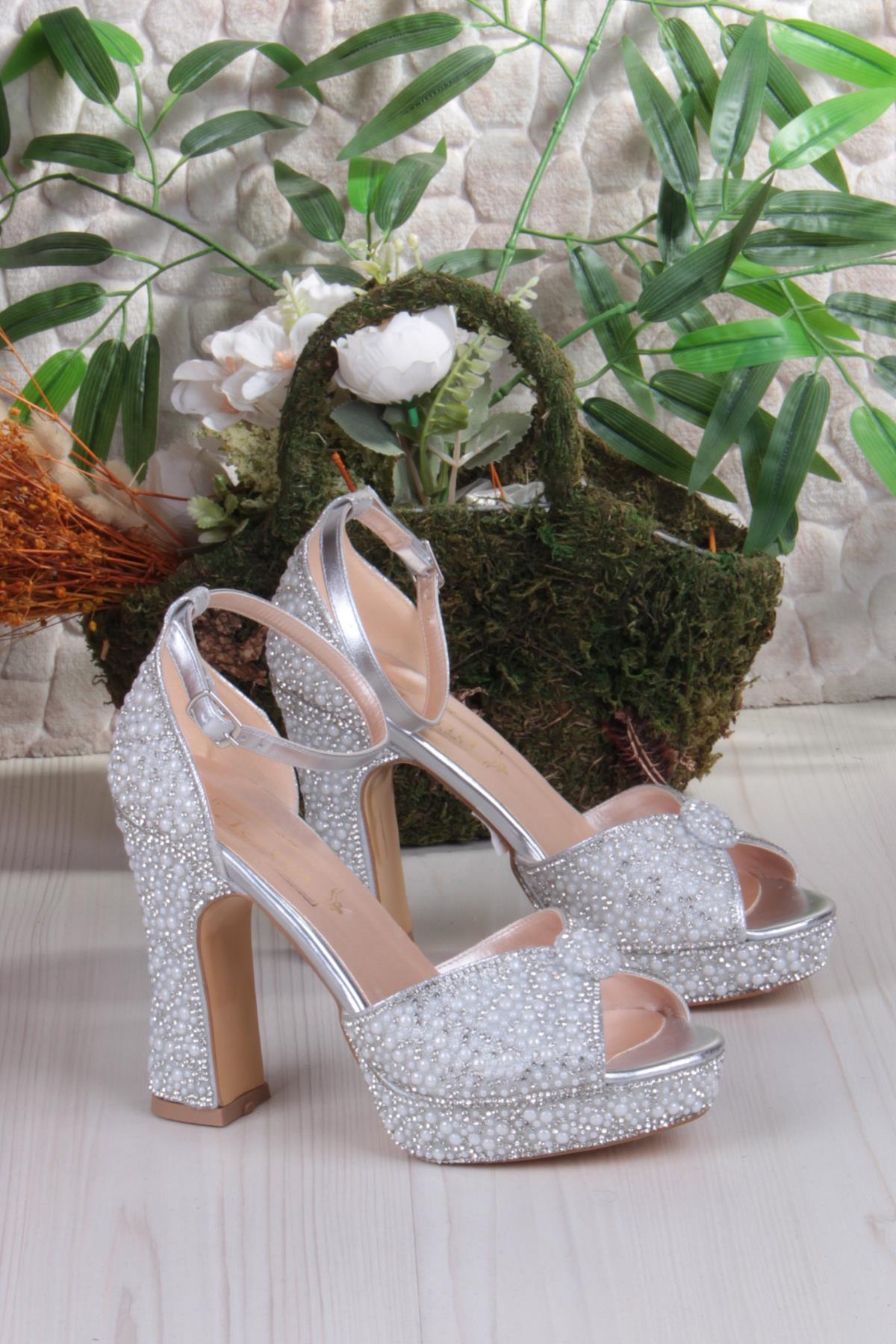 2339 Jena Platform Taban Yüksek Topuklu Özel Tasarım Kadın Ayakkabı - Görsel 6