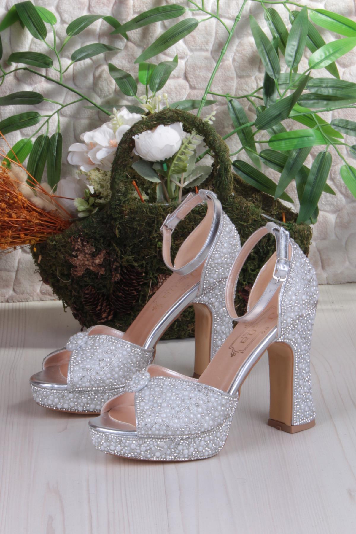 2339 Jena Platform Taban Yüksek Topuklu Özel Tasarım Kadın Ayakkabı - Görsel 7