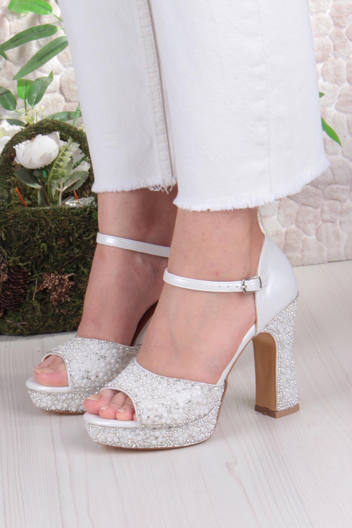 2280 Jena Platform Taban Yüksek Topuklu Özel Tasarım Kadın Ayakkabı - Görsel 3