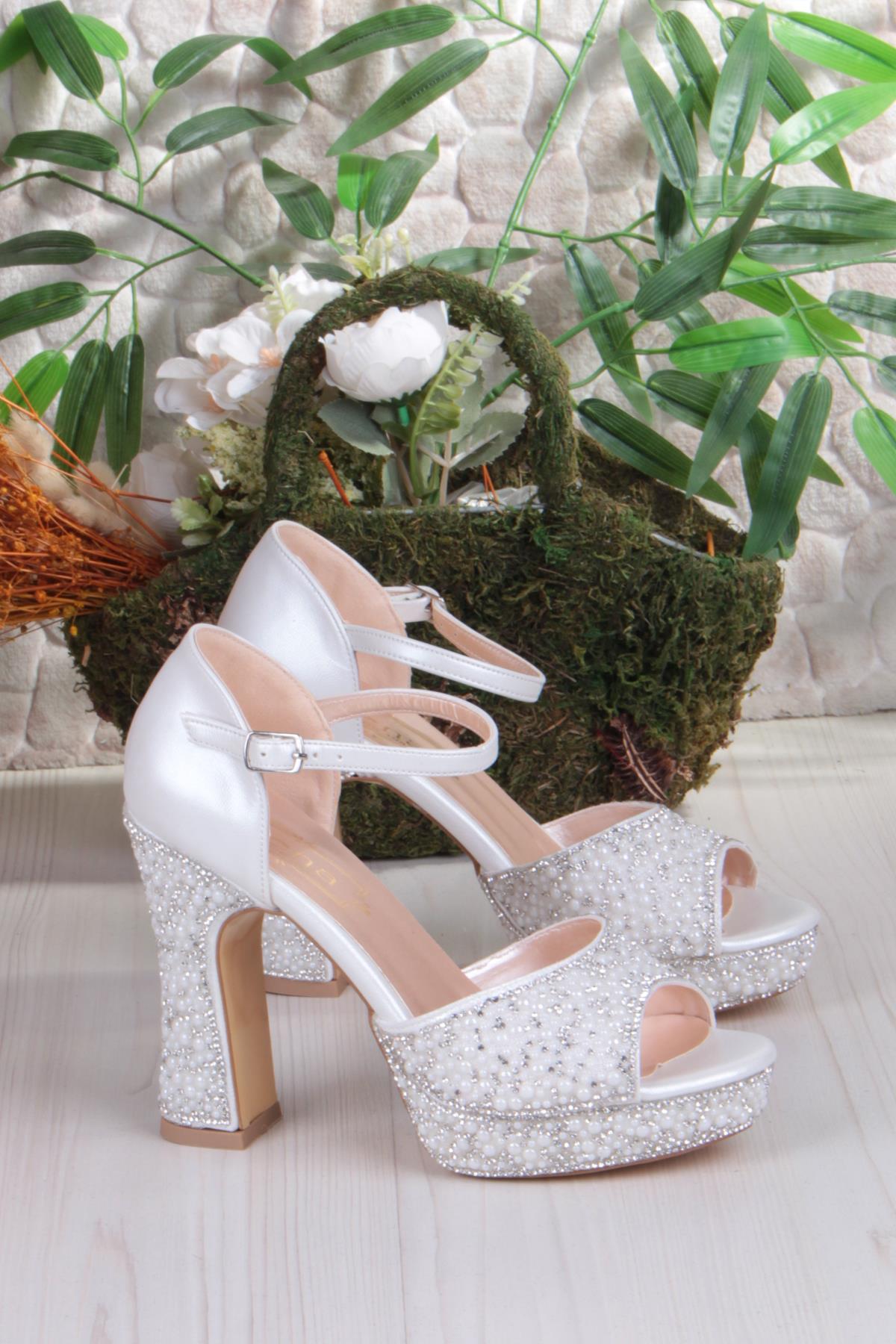 2280 Jena Platform Taban Yüksek Topuklu Özel Tasarım Kadın Ayakkabı - Görsel 6