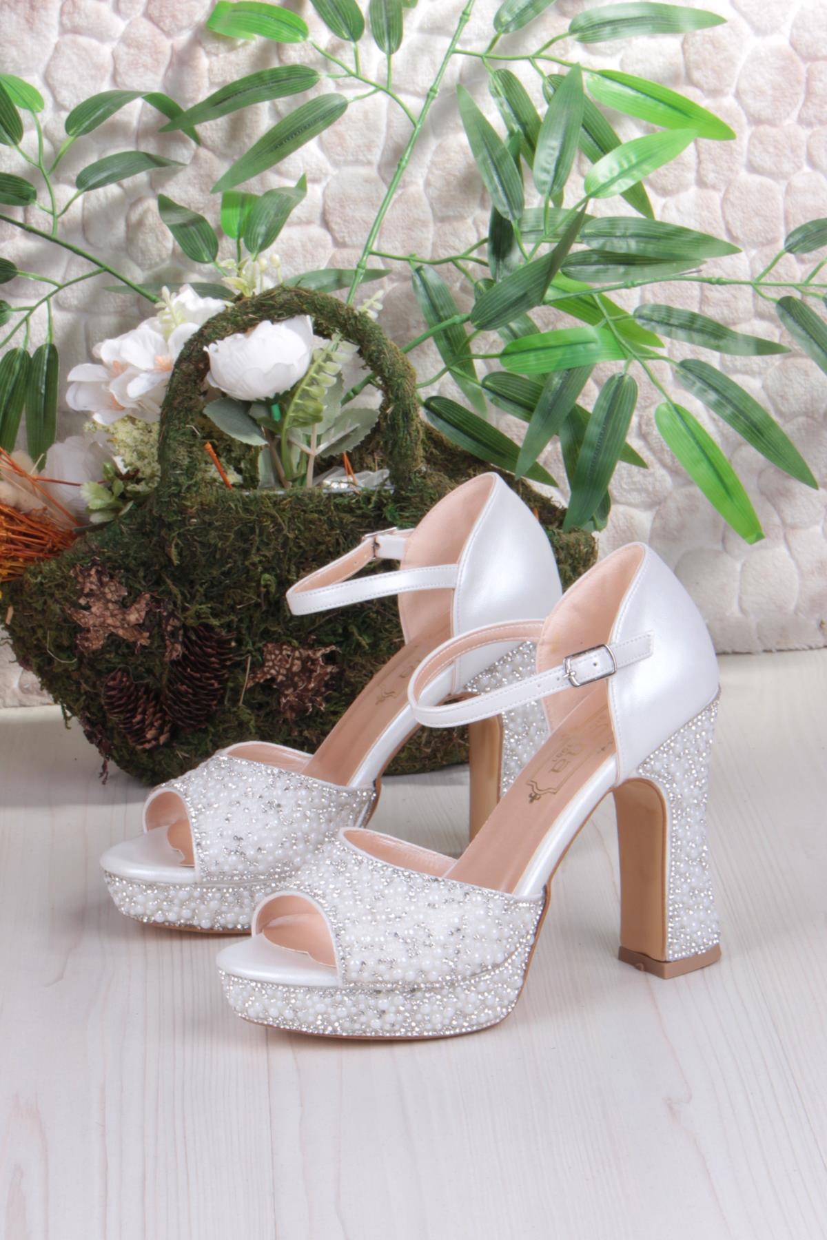 2280 Jena Platform Taban Yüksek Topuklu Özel Tasarım Kadın Ayakkabı - Görsel 7