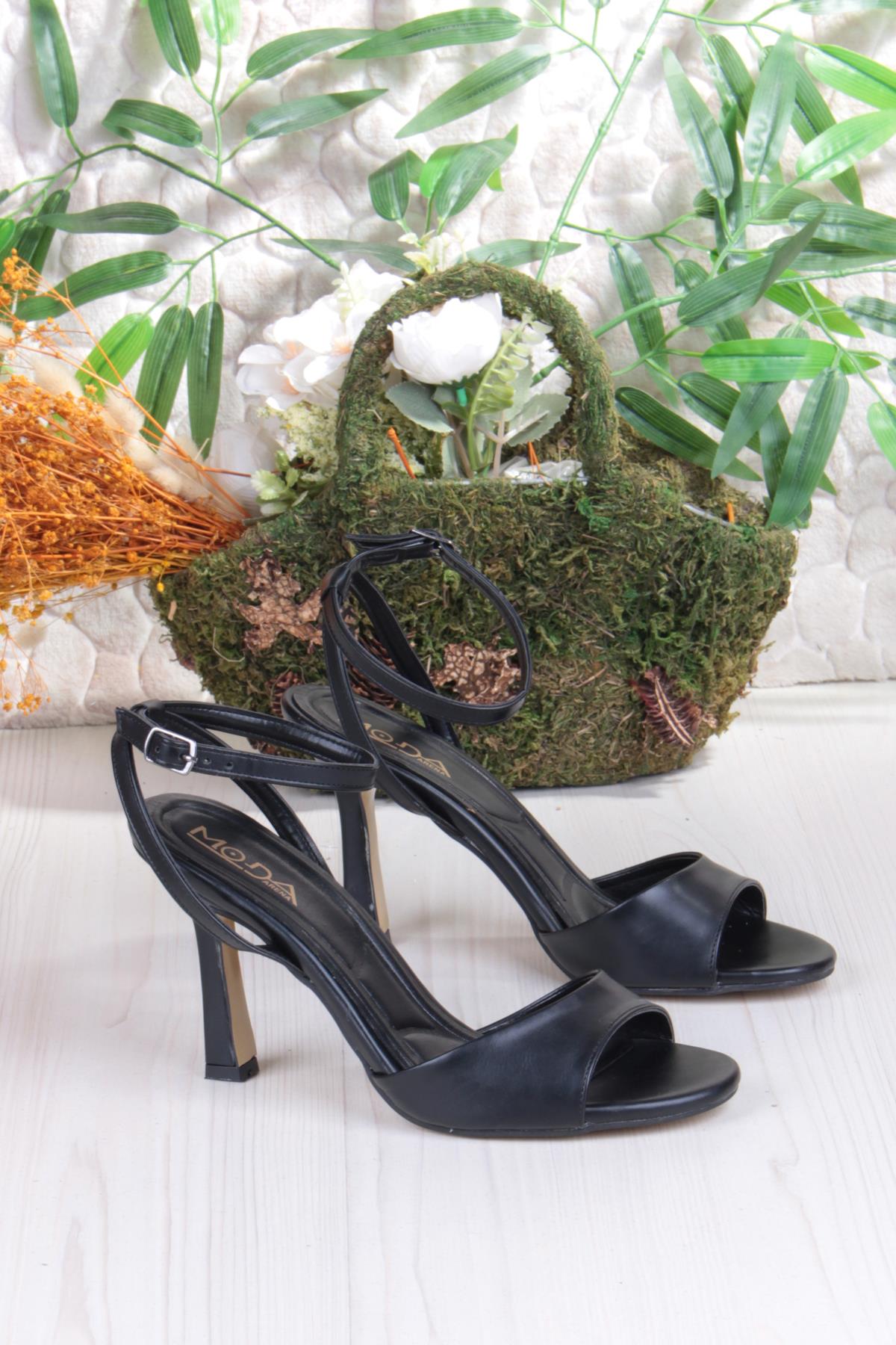 1648 Arena Cilt Şık Zarif Tek Bant İnçe Topuklu Bilekten Bağlı Kadın Ayakkabı - Görsel 6