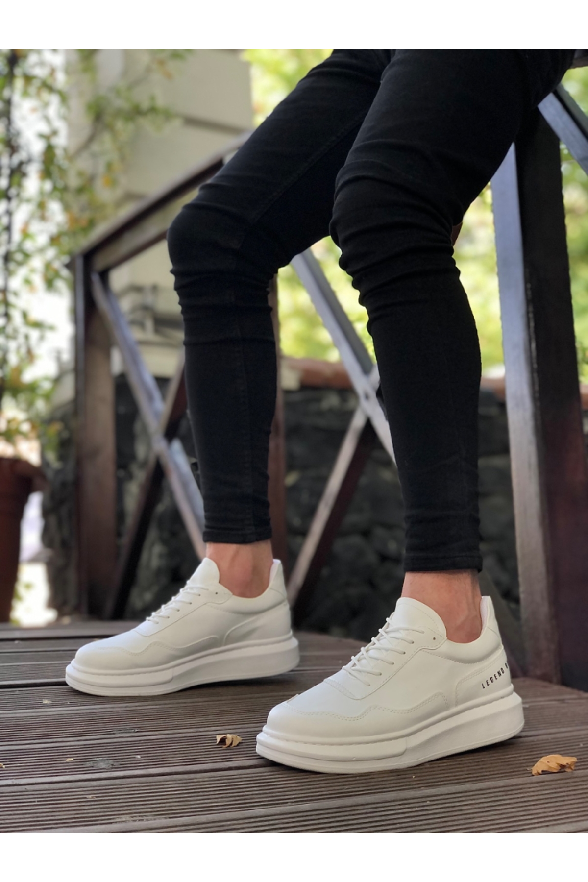 Bağcıklı Erkek Ayakkabı BEYAZ (BEYAZ TABAN) - Görsel 2