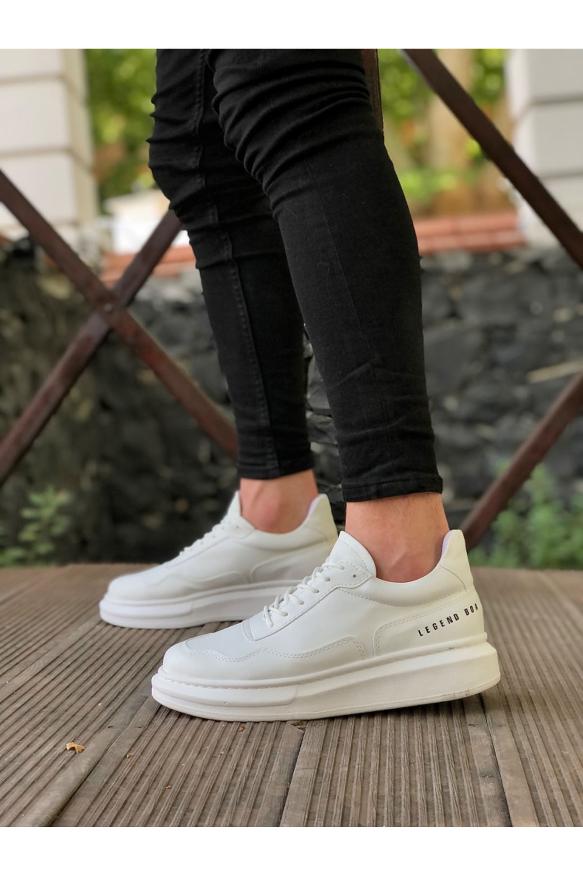 Bağcıklı Erkek Ayakkabı BEYAZ (BEYAZ TABAN) - Görsel 3