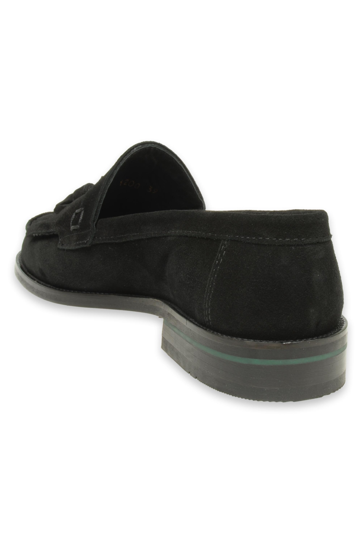 1200 Hakiki Deri Loafer Siyah Erkek Ayakkabı - Görsel 5