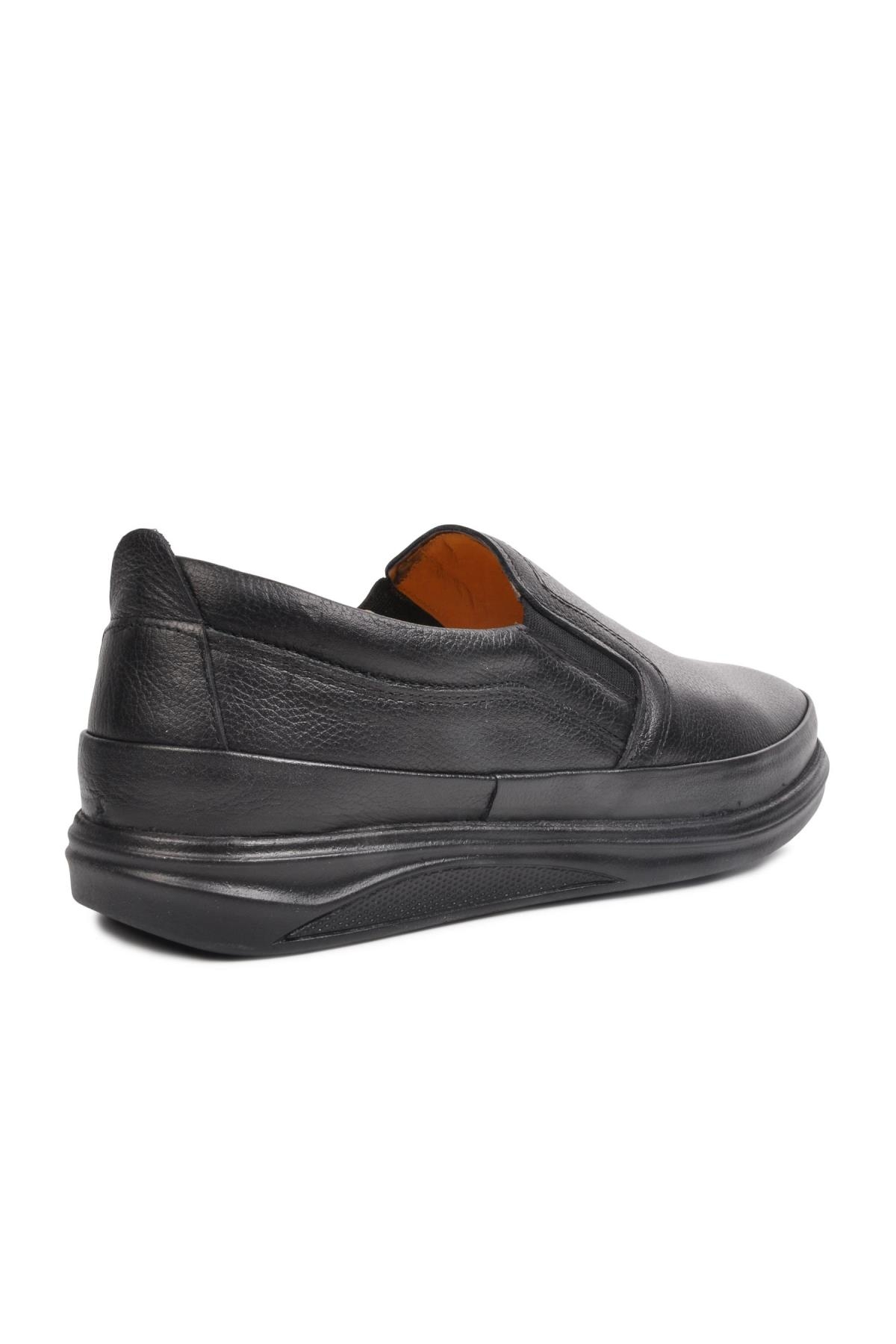 478 Siyah Erkek Hakiki Deri Slip On Ayakkabı - Görsel 5