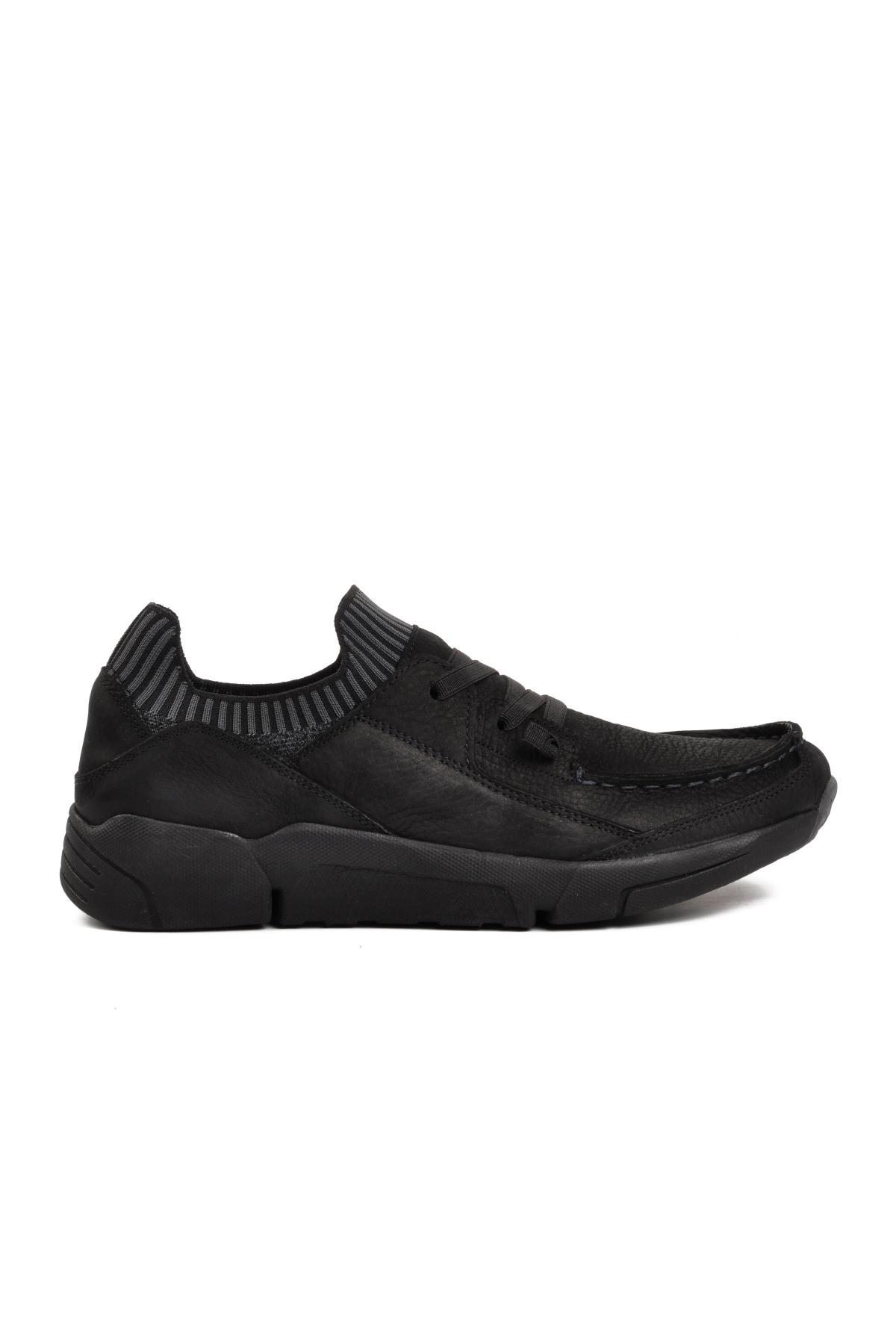 23410 Siyah Nubuk İçi Dışı Hakiki Deri Erkek Günlük Ayakkabı - Görsel 3