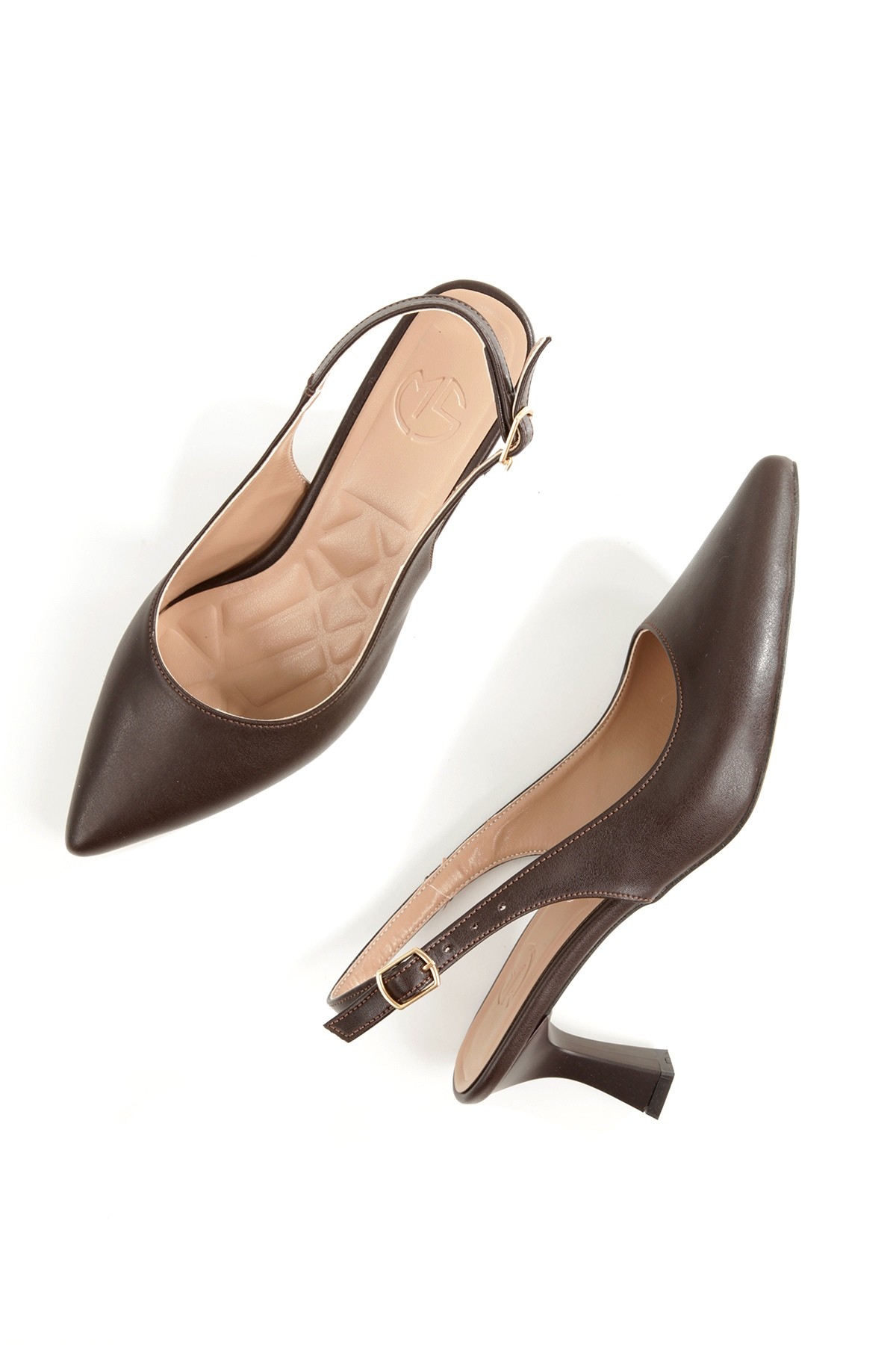 Kas Acı Kahve Kısa Kadeh Topuklu Stiletto Ayakkabı - Görsel 3