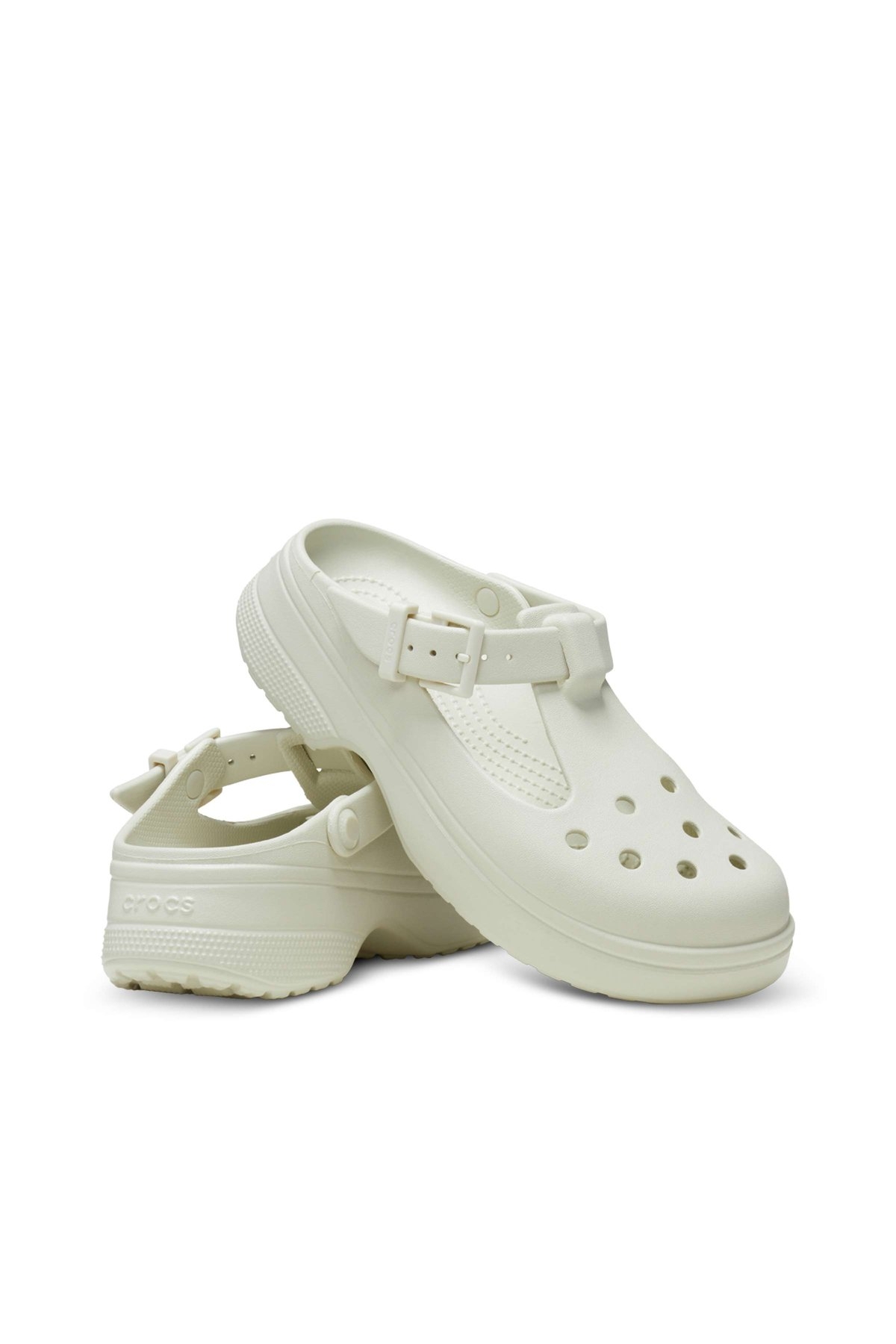 Classic Mary Jane Clog Unisex Beyaz Sandalet 210581-0hz - Görsel 4
