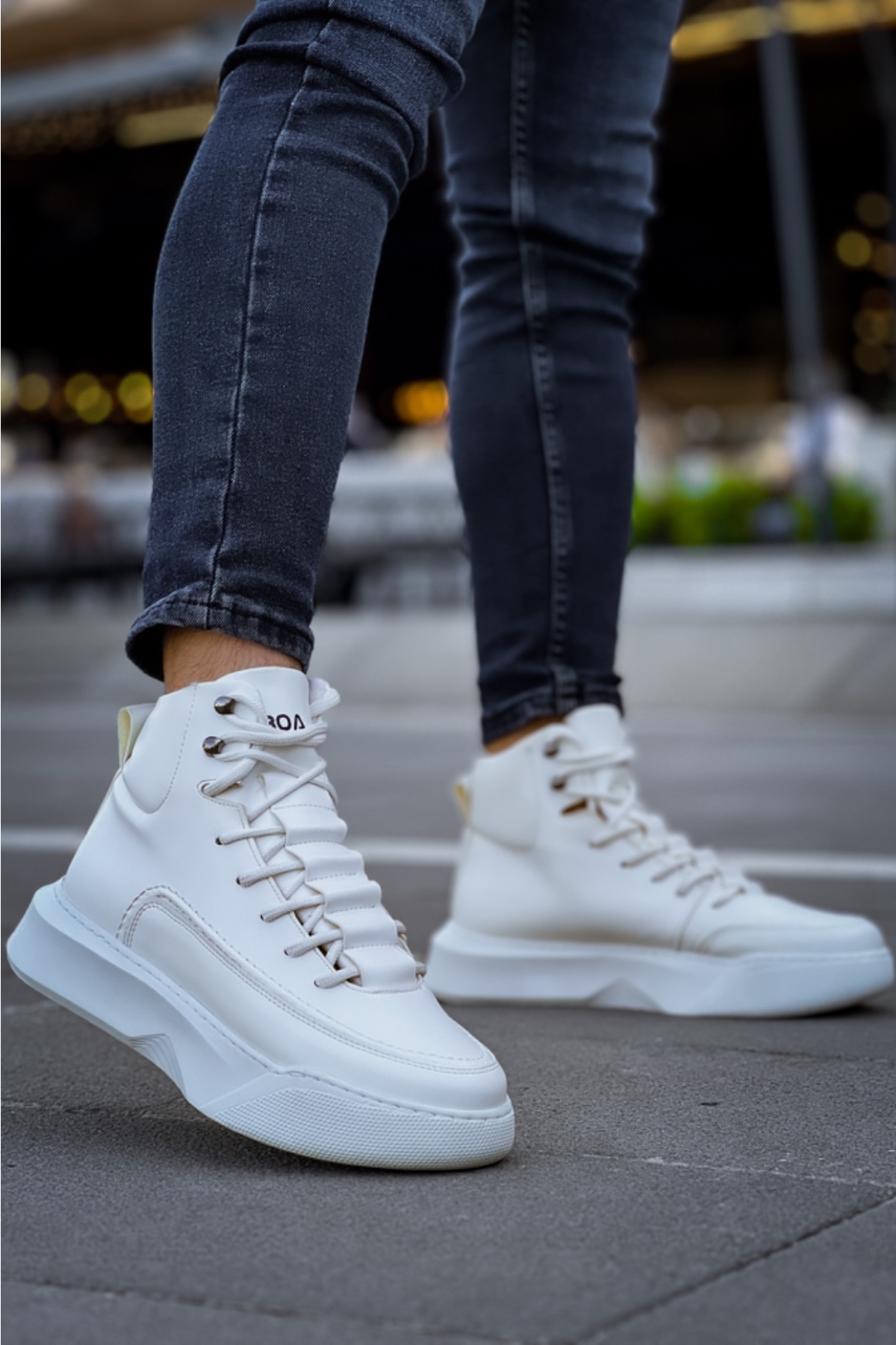 Bağcıklı Erkek Spor Bot BEYAZ (BEYAZ TABAN) - Görsel 6