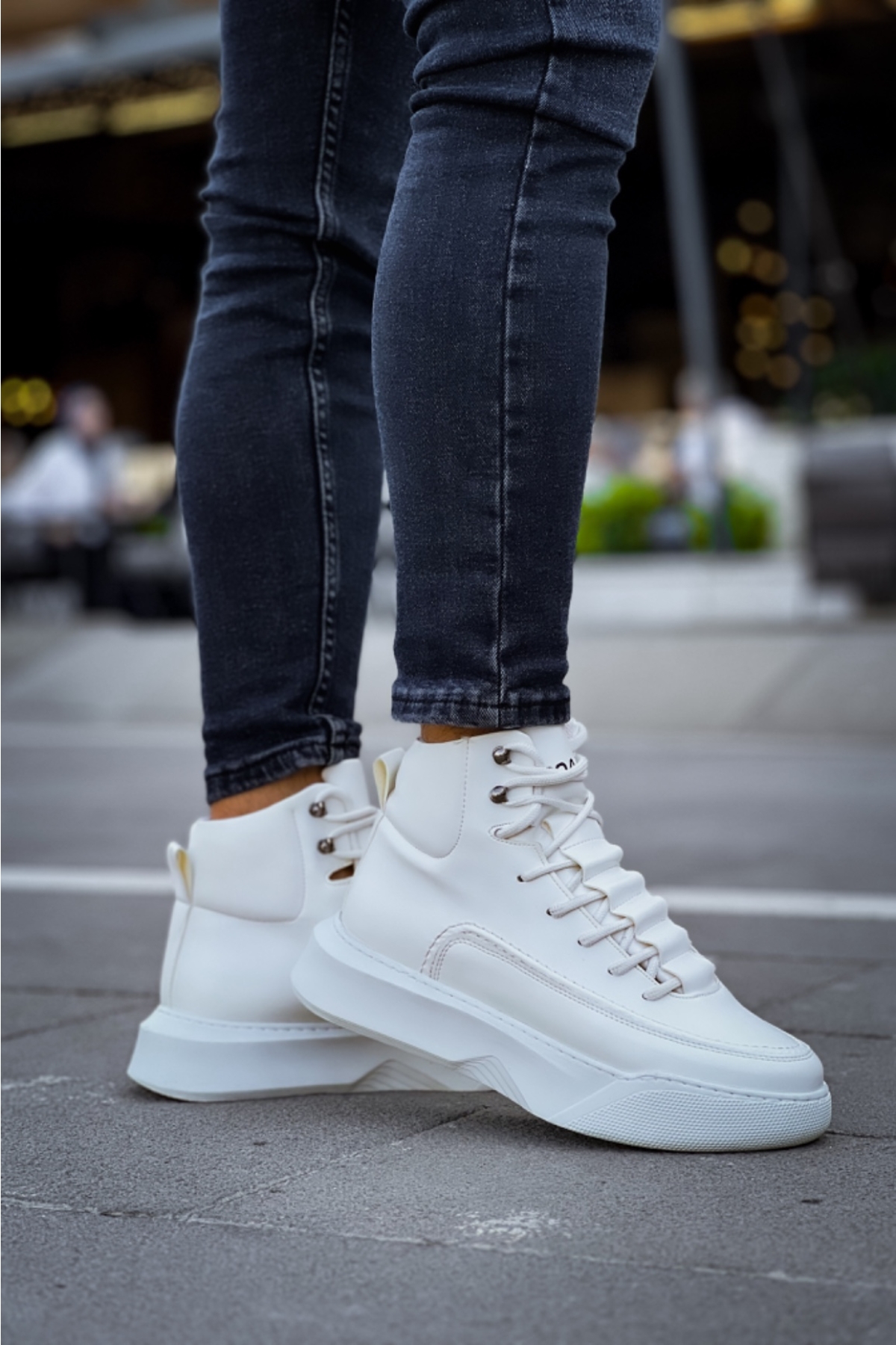 Bağcıklı Erkek Spor Bot BEYAZ (BEYAZ TABAN) - Görsel 7