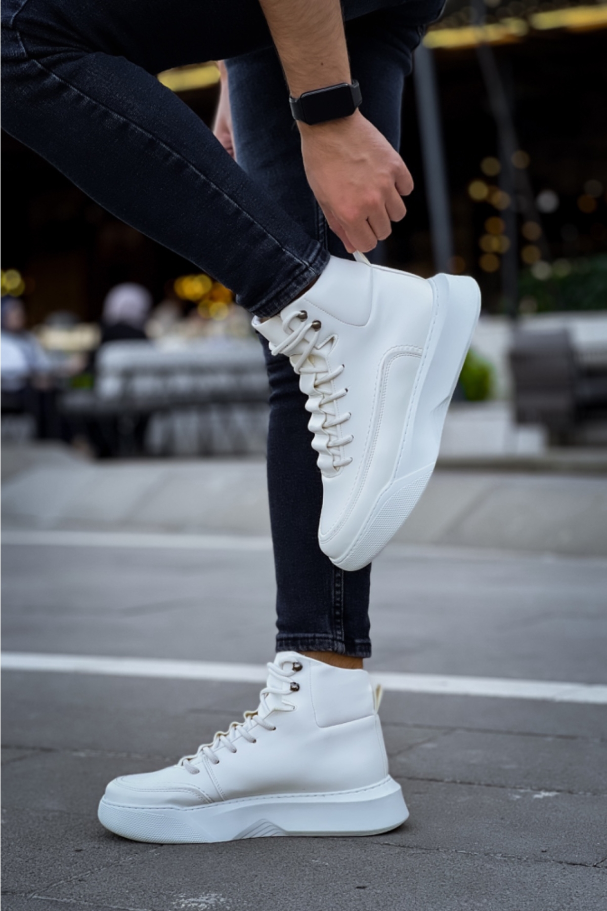 Bağcıklı Erkek Spor Bot BEYAZ (BEYAZ TABAN) - Görsel 8