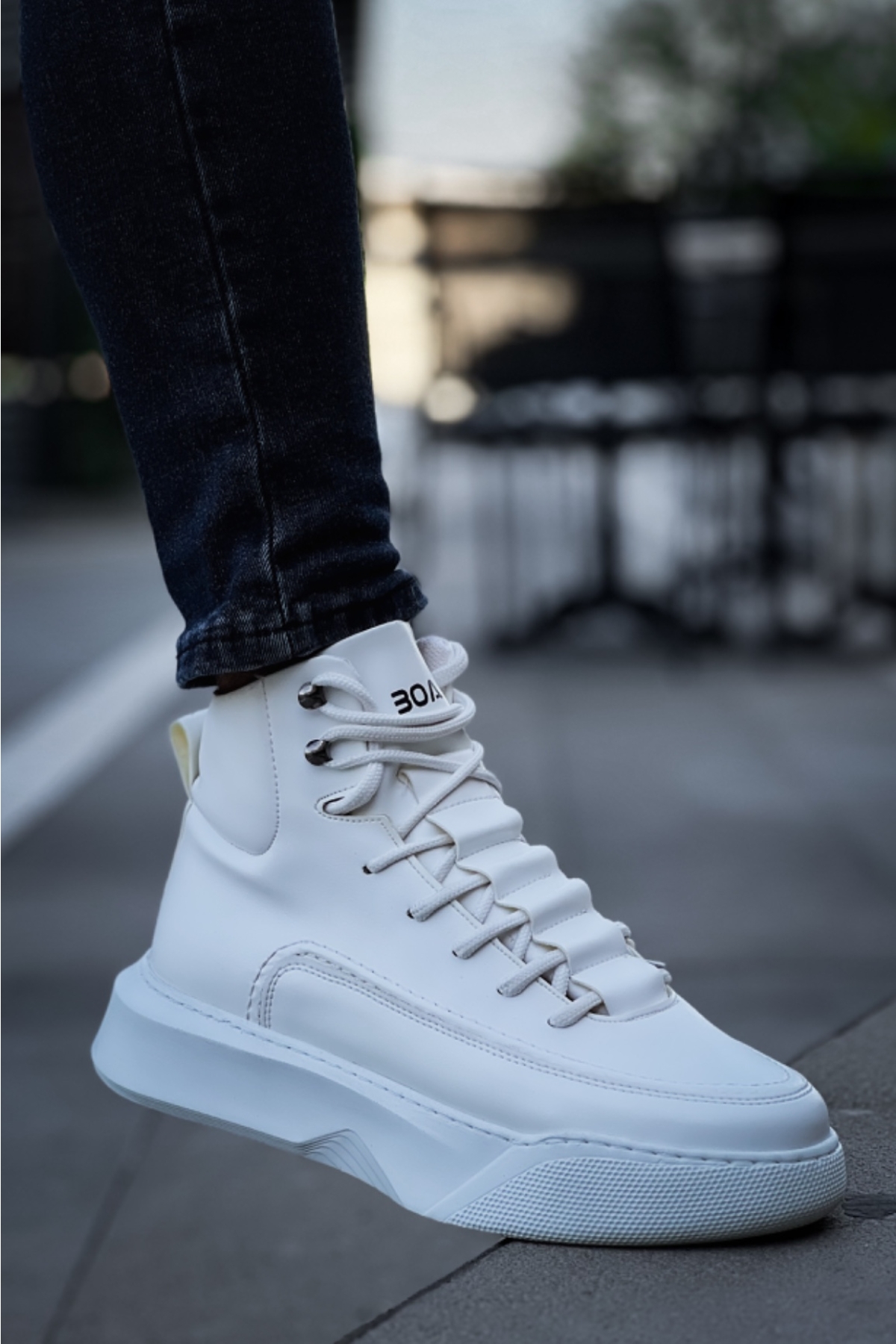 Bağcıklı Erkek Spor Bot BEYAZ (BEYAZ TABAN) - Görsel 9