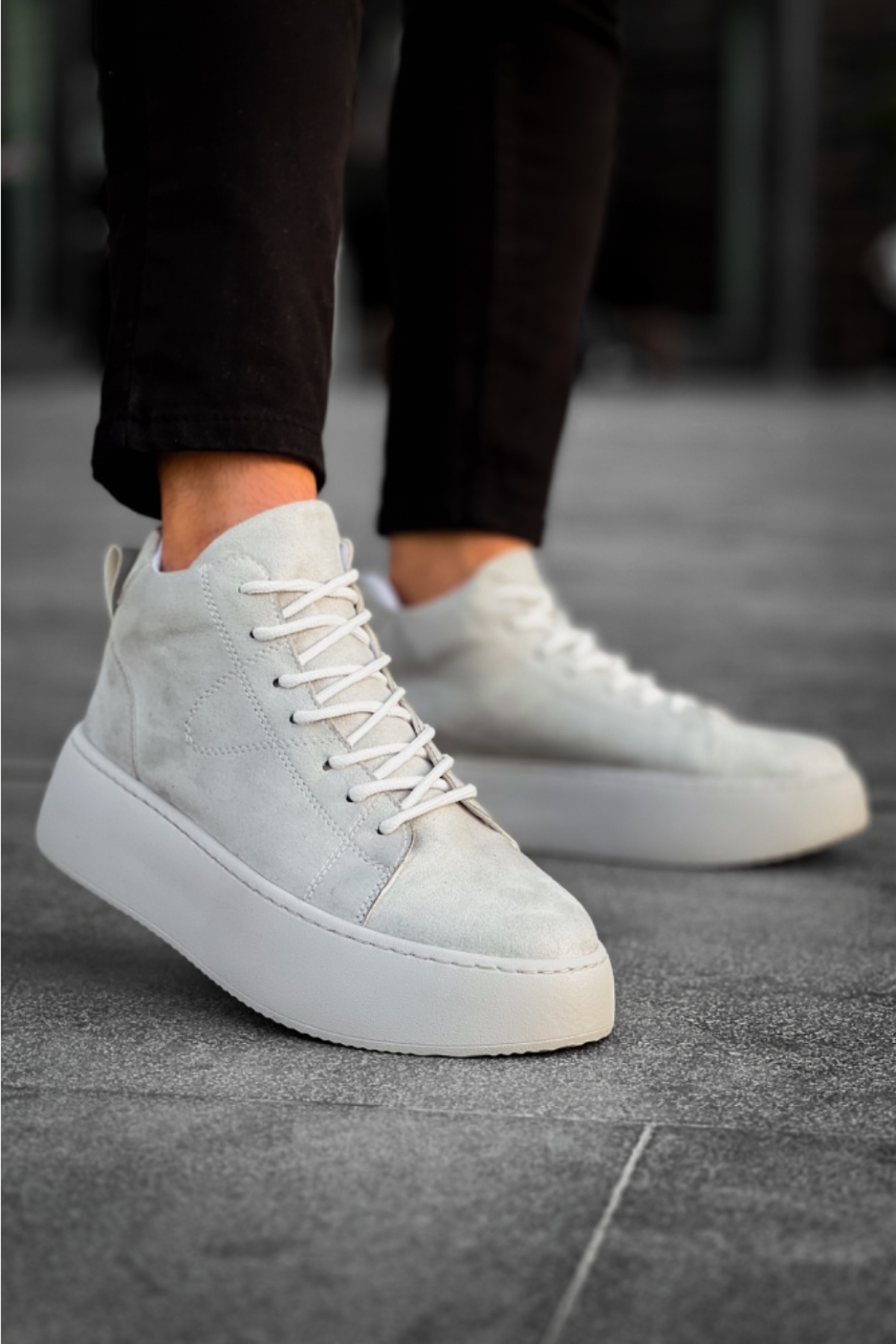 Bağcıklı Erkek Spor Bot GRİ SÜET (GRİ TABAN) - Görsel 2