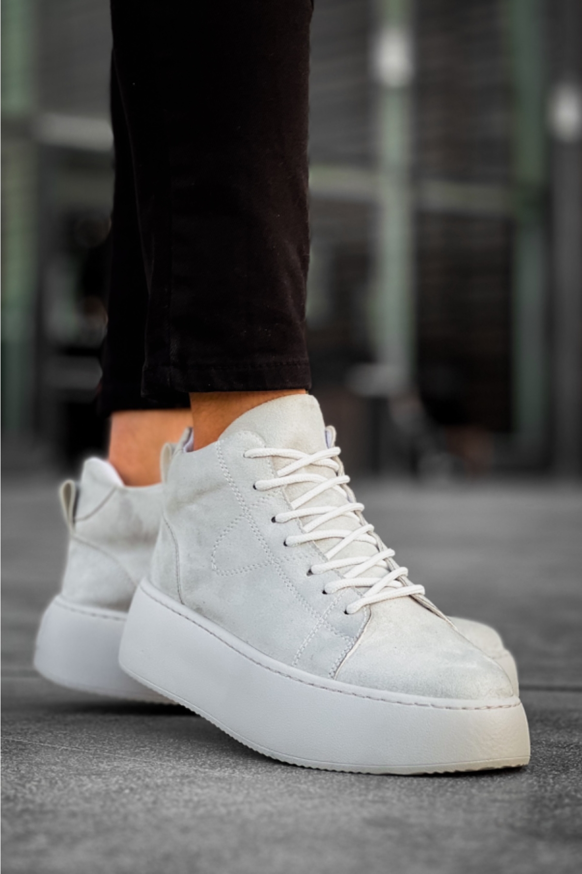 Bağcıklı Erkek Spor Bot GRİ SÜET (GRİ TABAN) - Görsel 3