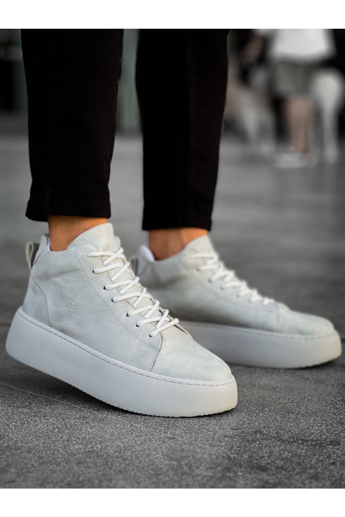 Bağcıklı Erkek Spor Bot GRİ SÜET (GRİ TABAN) - Görsel 4