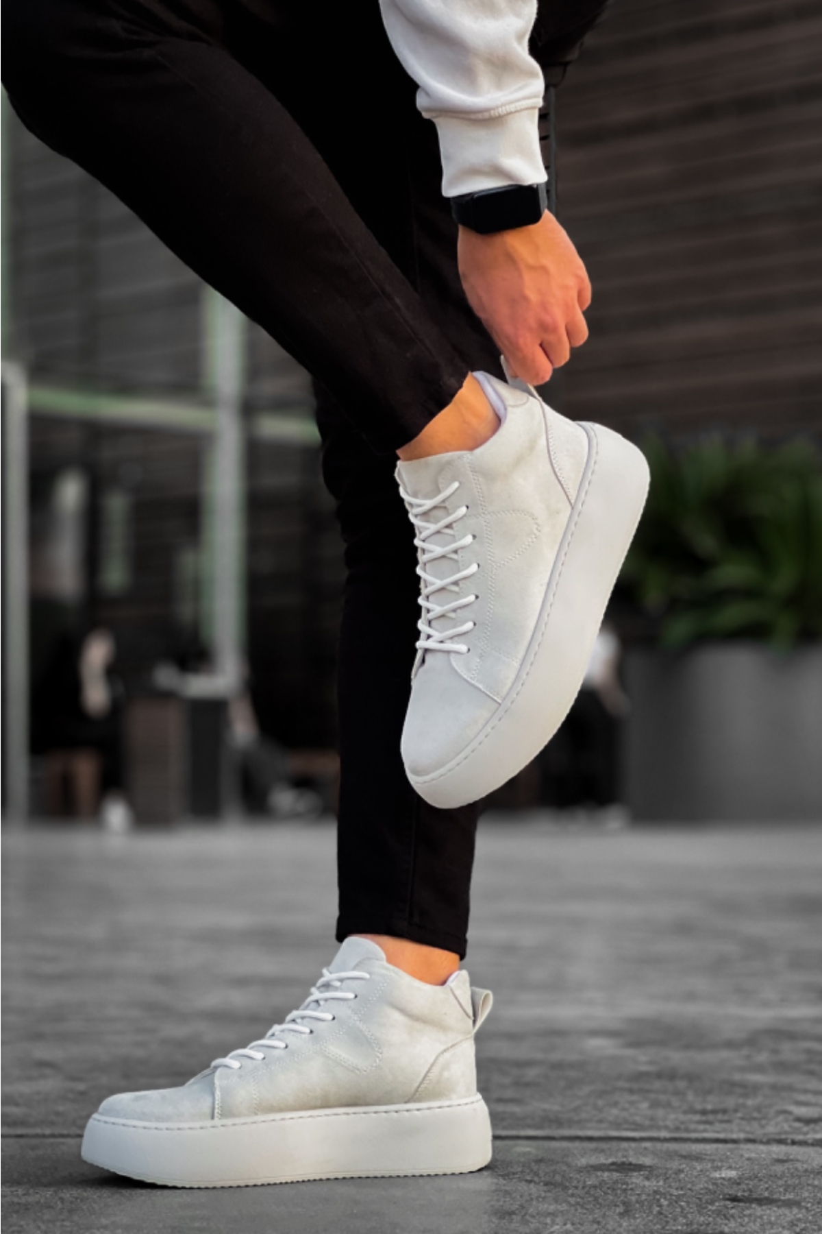 Bağcıklı Erkek Spor Bot GRİ SÜET (GRİ TABAN) - Görsel 5