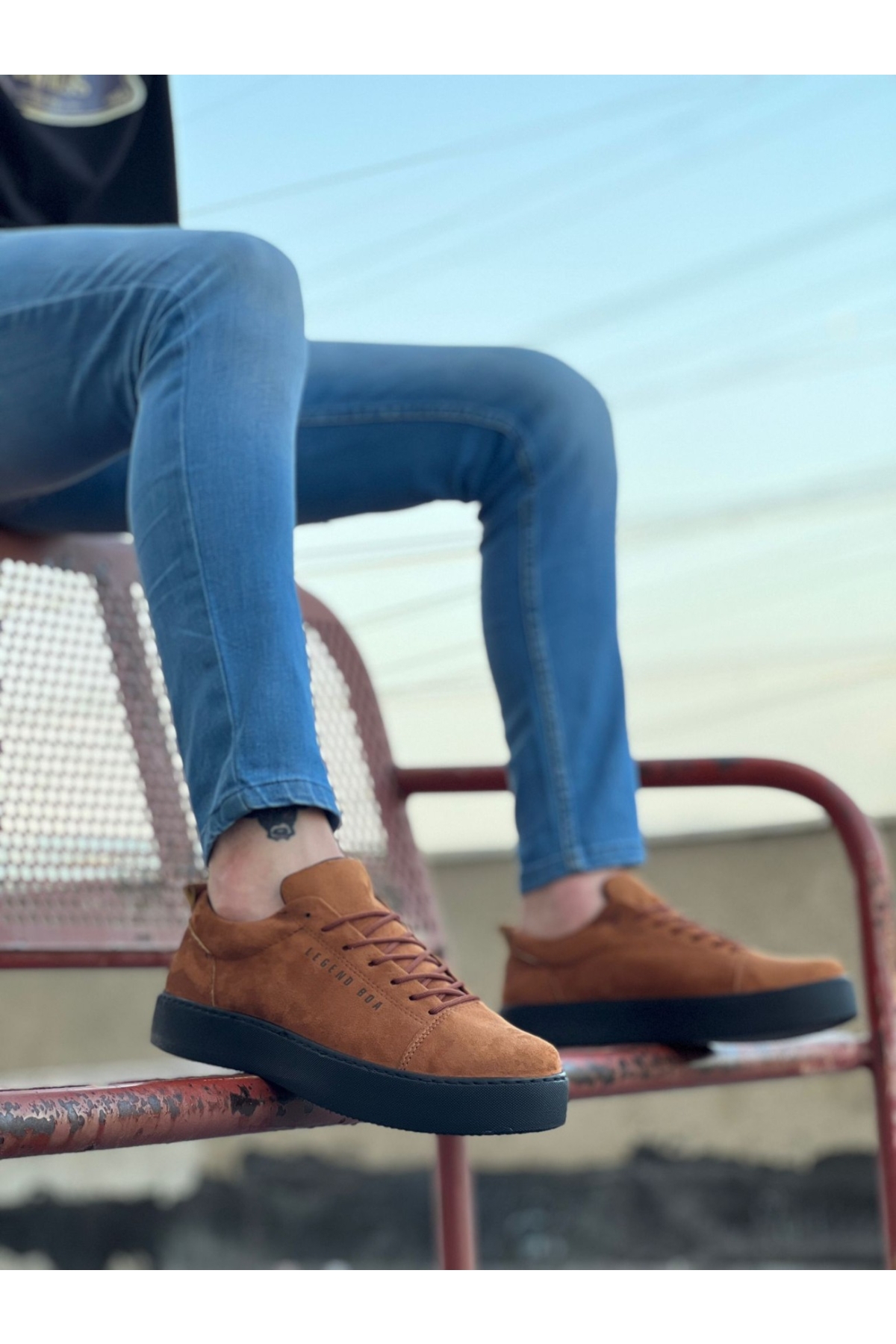 Bağcıklı Erkek Spor Ayakkabı TABA SÜET (SİYAH TABAN) - Görsel 2