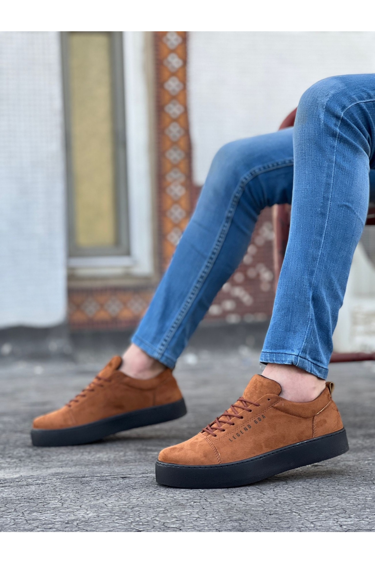 Bağcıklı Erkek Spor Ayakkabı TABA SÜET (SİYAH TABAN) - Görsel 3